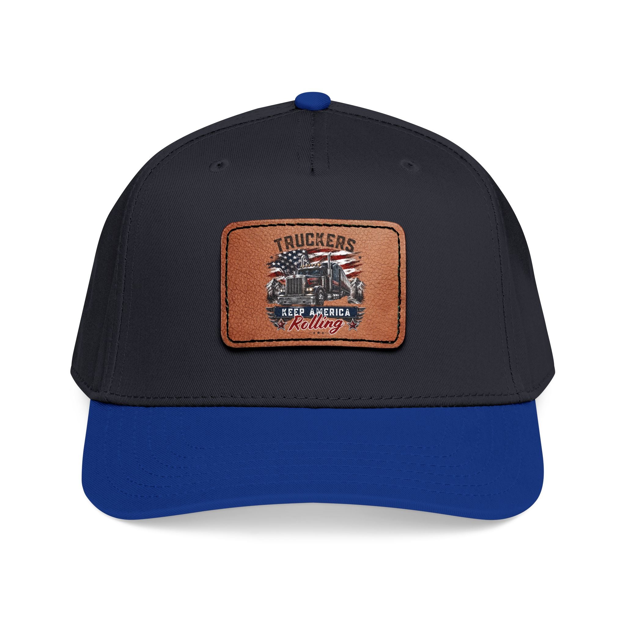 Mid Profile Baseball Cap with Leather Patch (Rectangle)