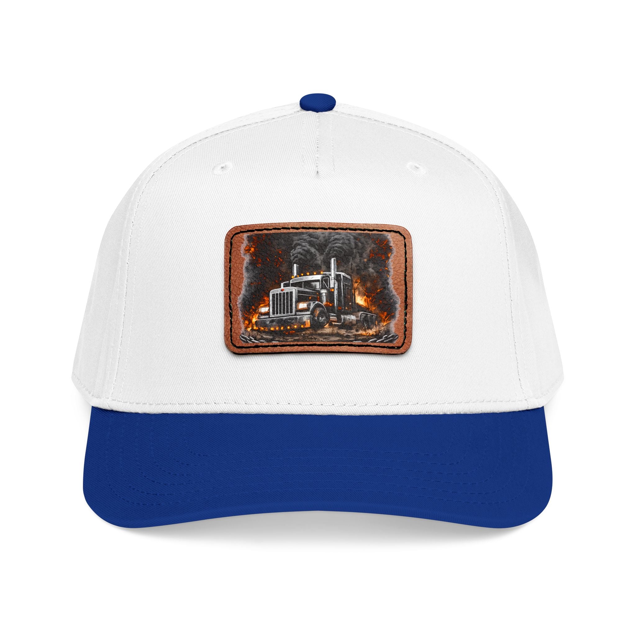 Mid Profile Baseball Cap with Leather Patch (Rectangle)