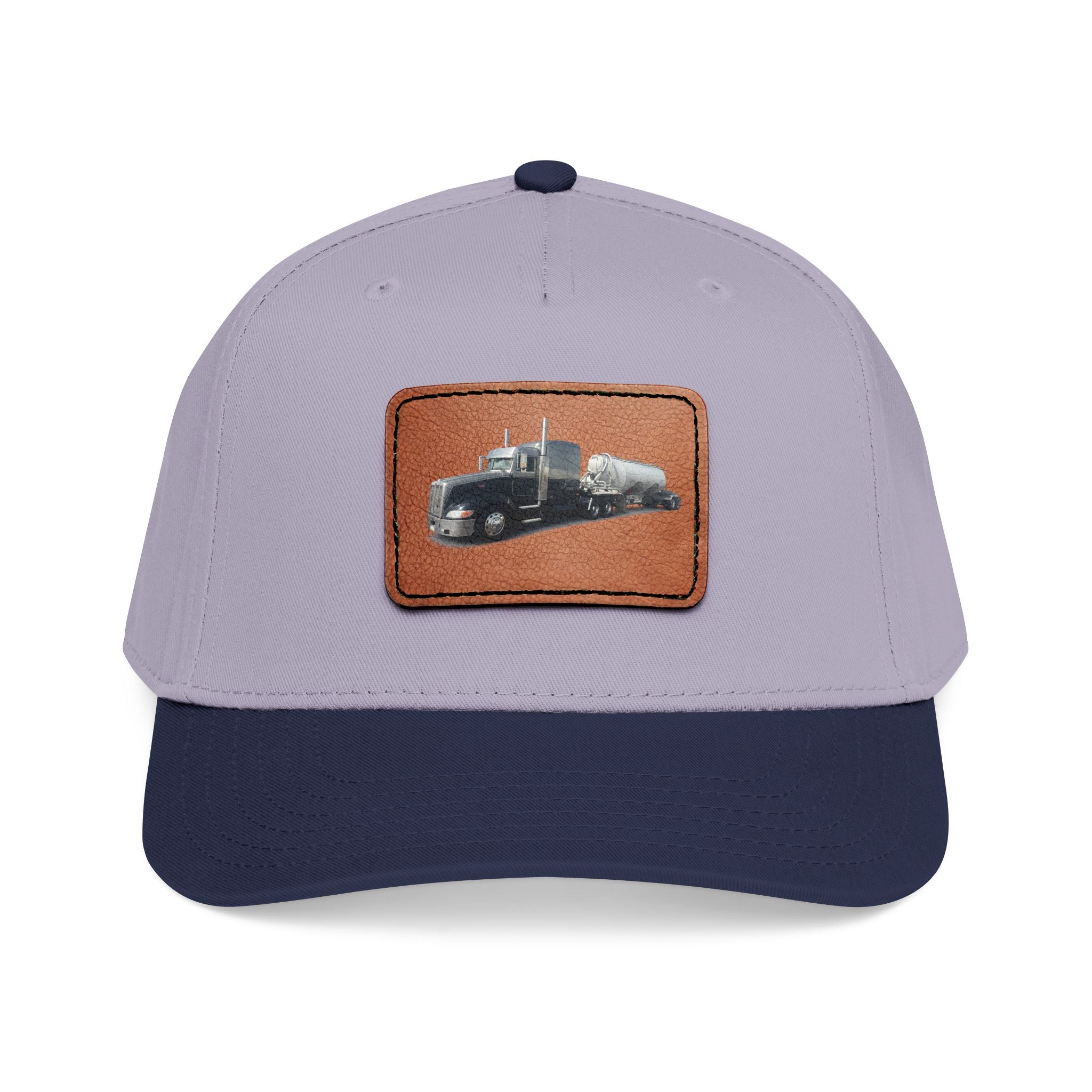 Mid Profile Baseball Cap with Leather Patch (Rectangle)