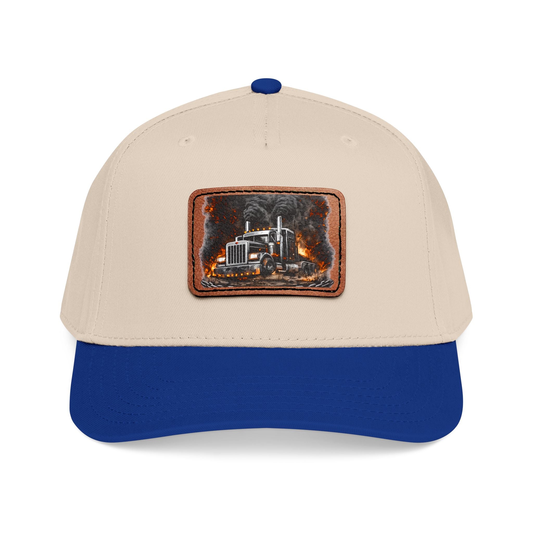 Mid Profile Baseball Cap with Leather Patch (Rectangle)