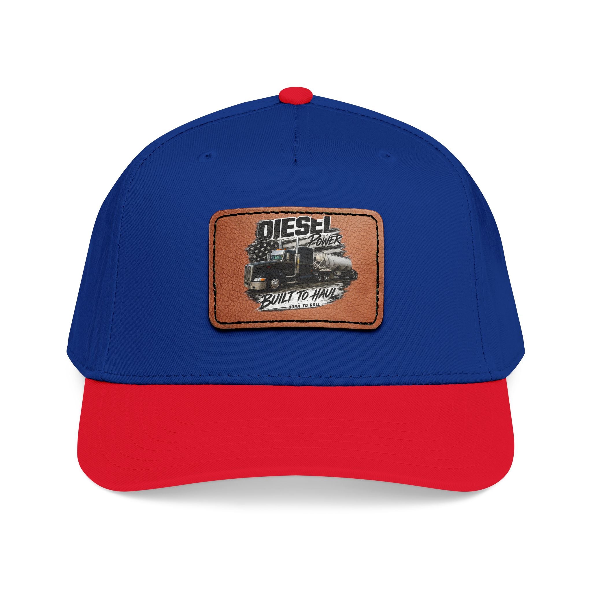 Mid Profile Baseball Cap with Leather Patch (Rectangle)
