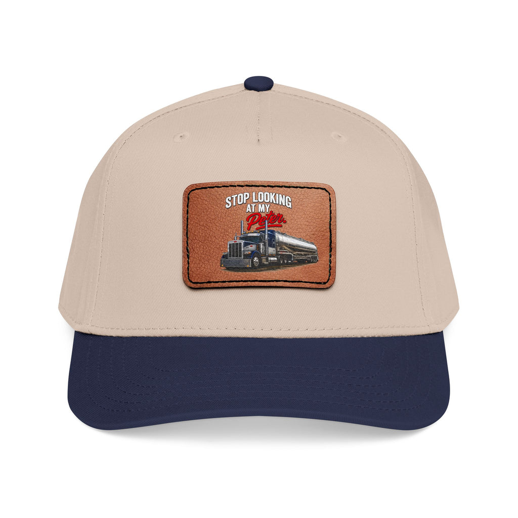 Mid Profile Baseball Cap with Leather Patch (Rectangle)