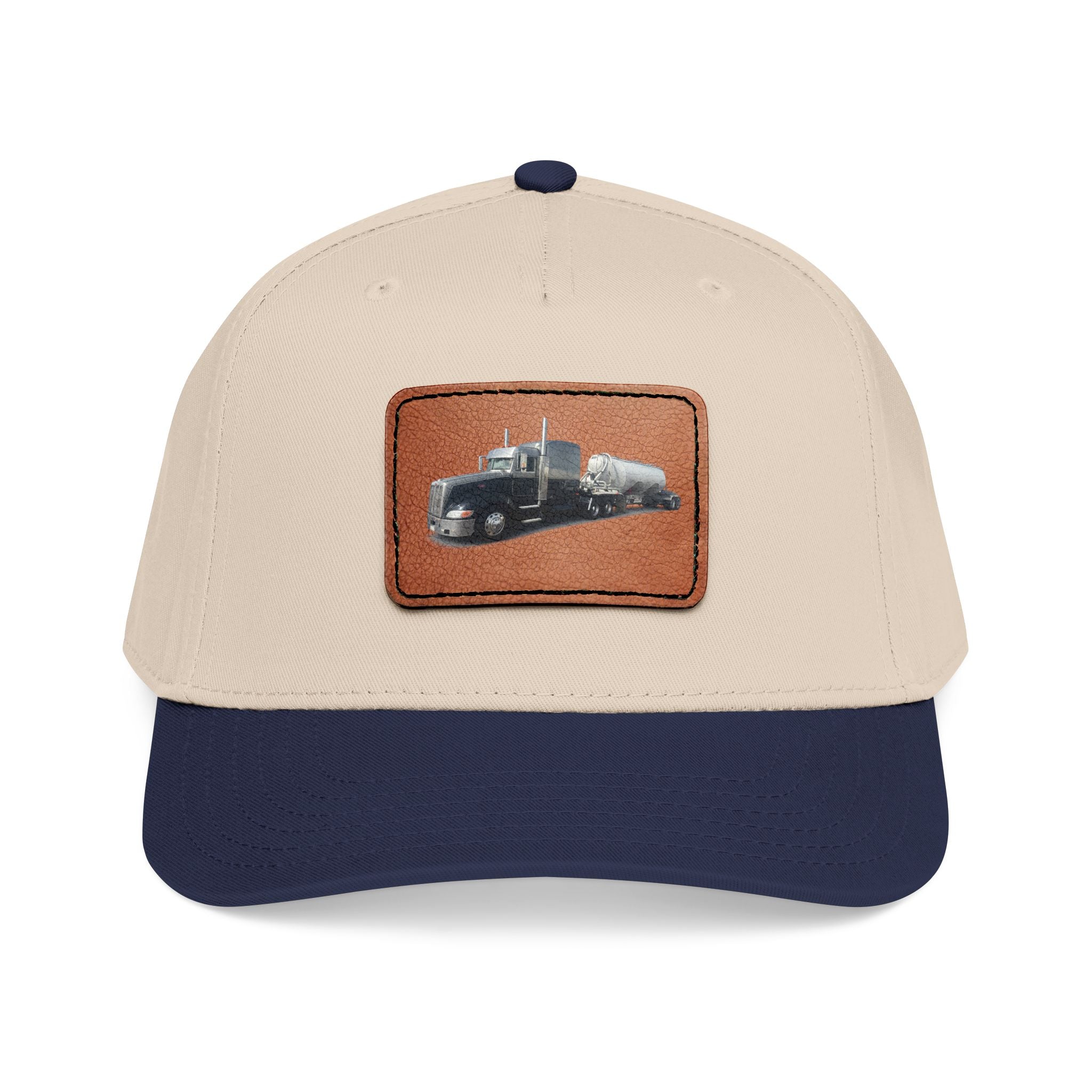 Mid Profile Baseball Cap with Leather Patch (Rectangle)