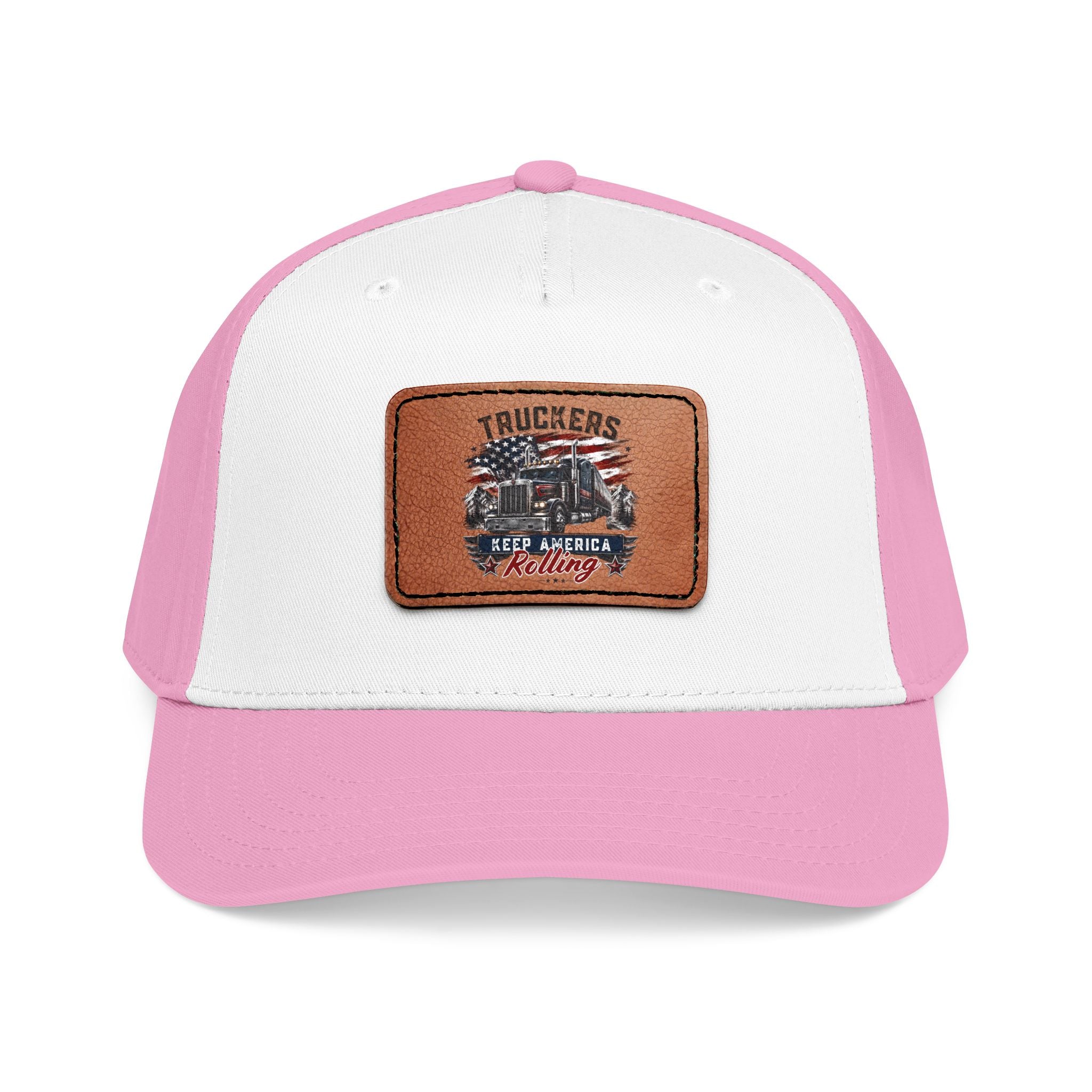 Mid Profile Baseball Cap with Leather Patch (Rectangle)