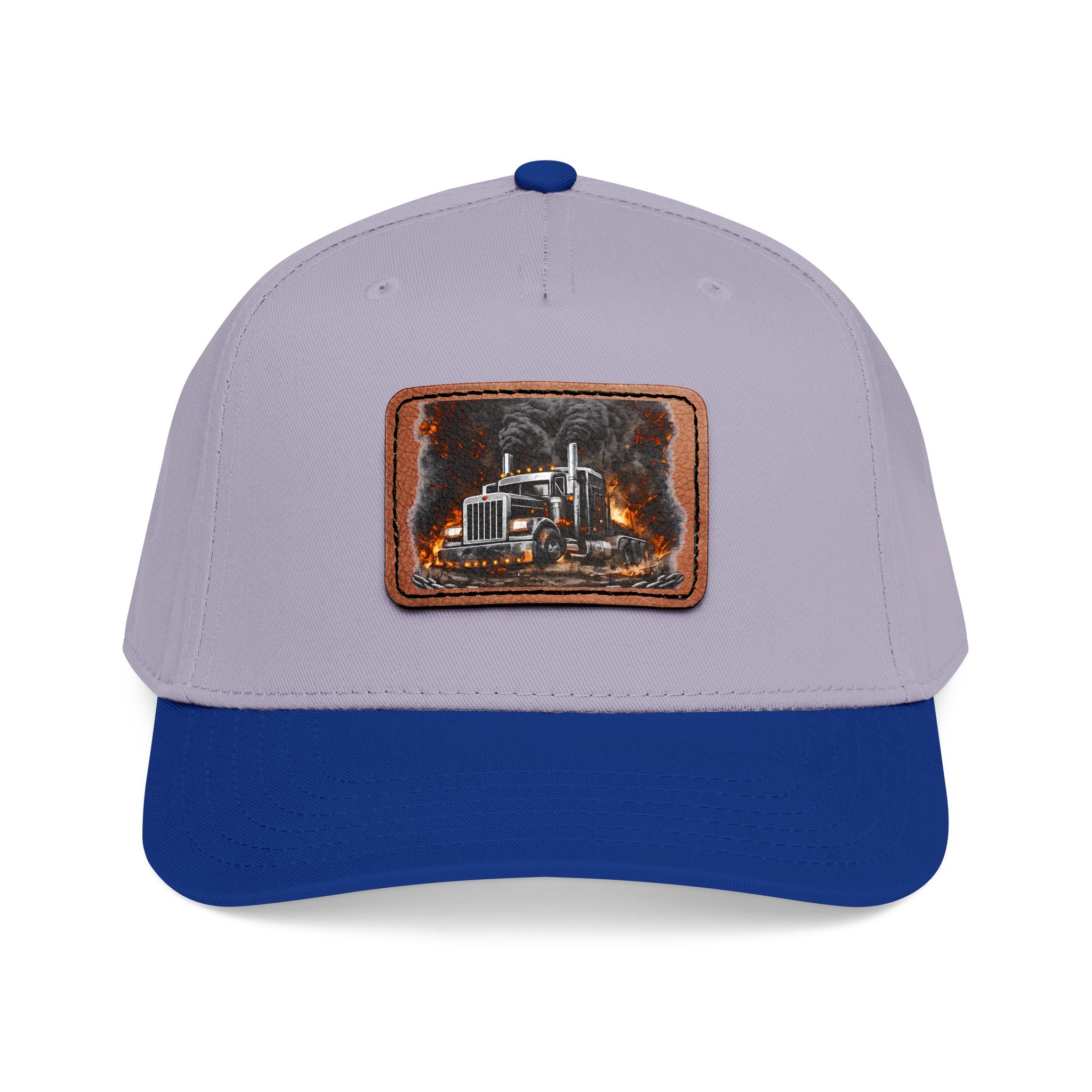 Mid Profile Baseball Cap with Leather Patch (Rectangle)