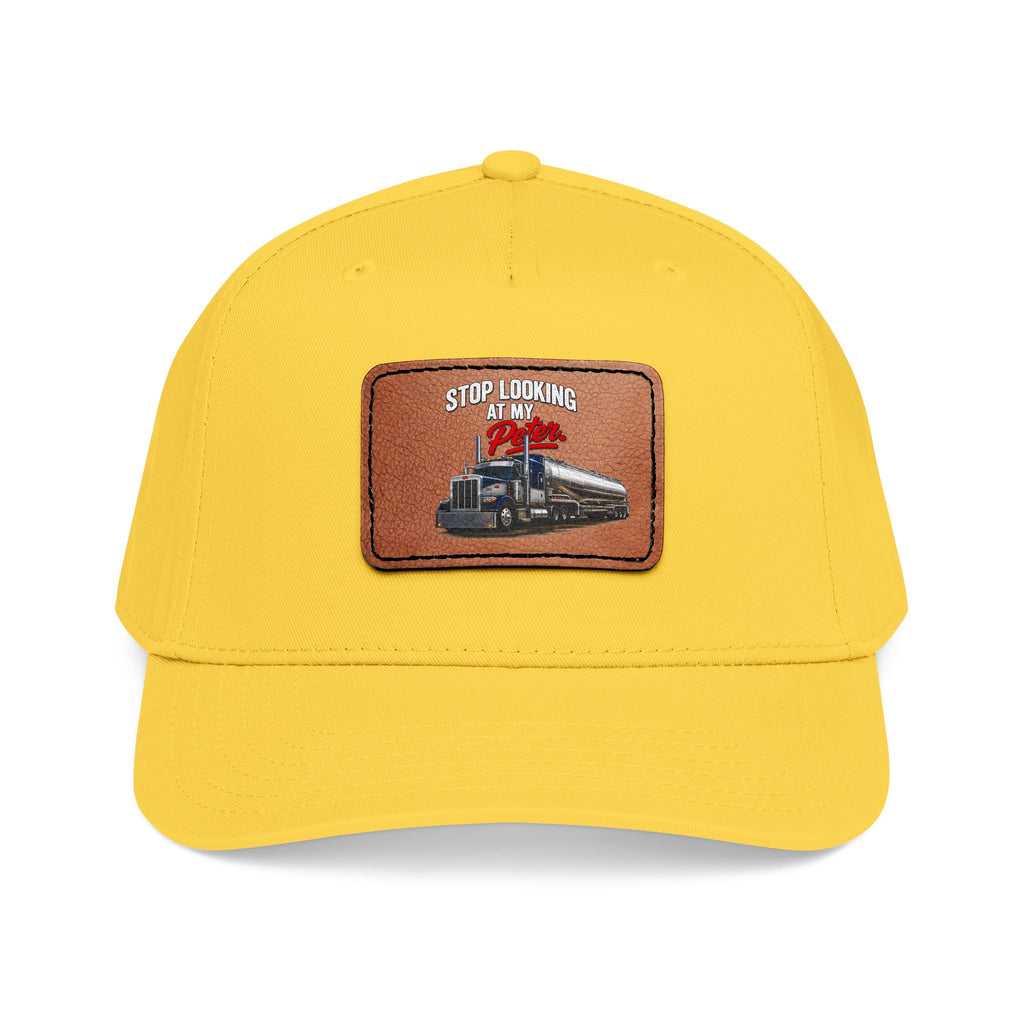 Mid Profile Baseball Cap with Leather Patch (Rectangle)