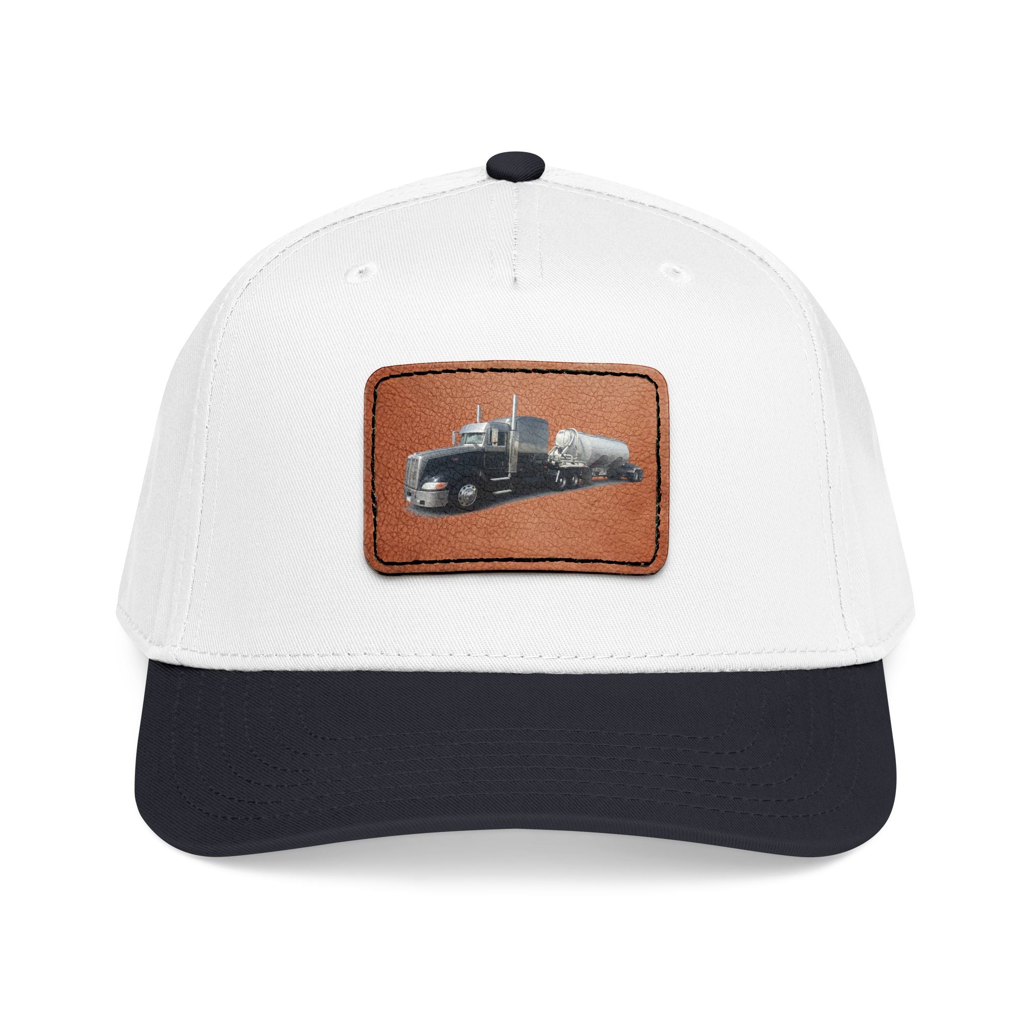 Mid Profile Baseball Cap with Leather Patch (Rectangle)