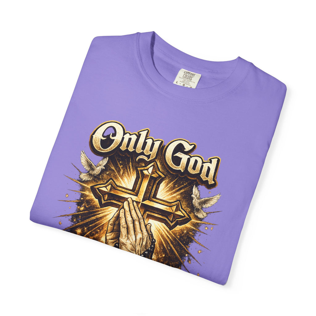 Only God Can Judge Me T-Shirt — Praying Hands & Cross Religious Tee