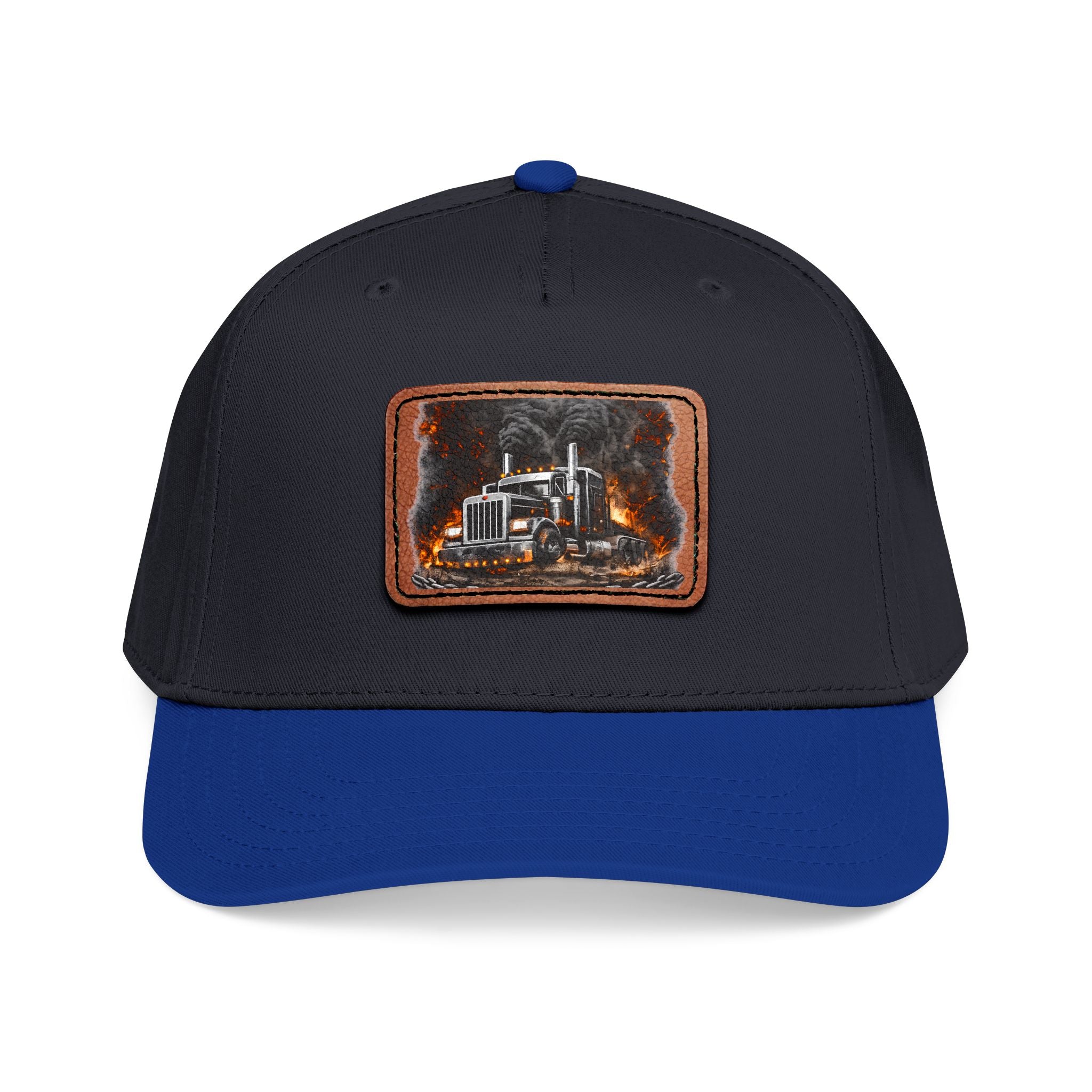 Mid Profile Baseball Cap with Leather Patch (Rectangle)