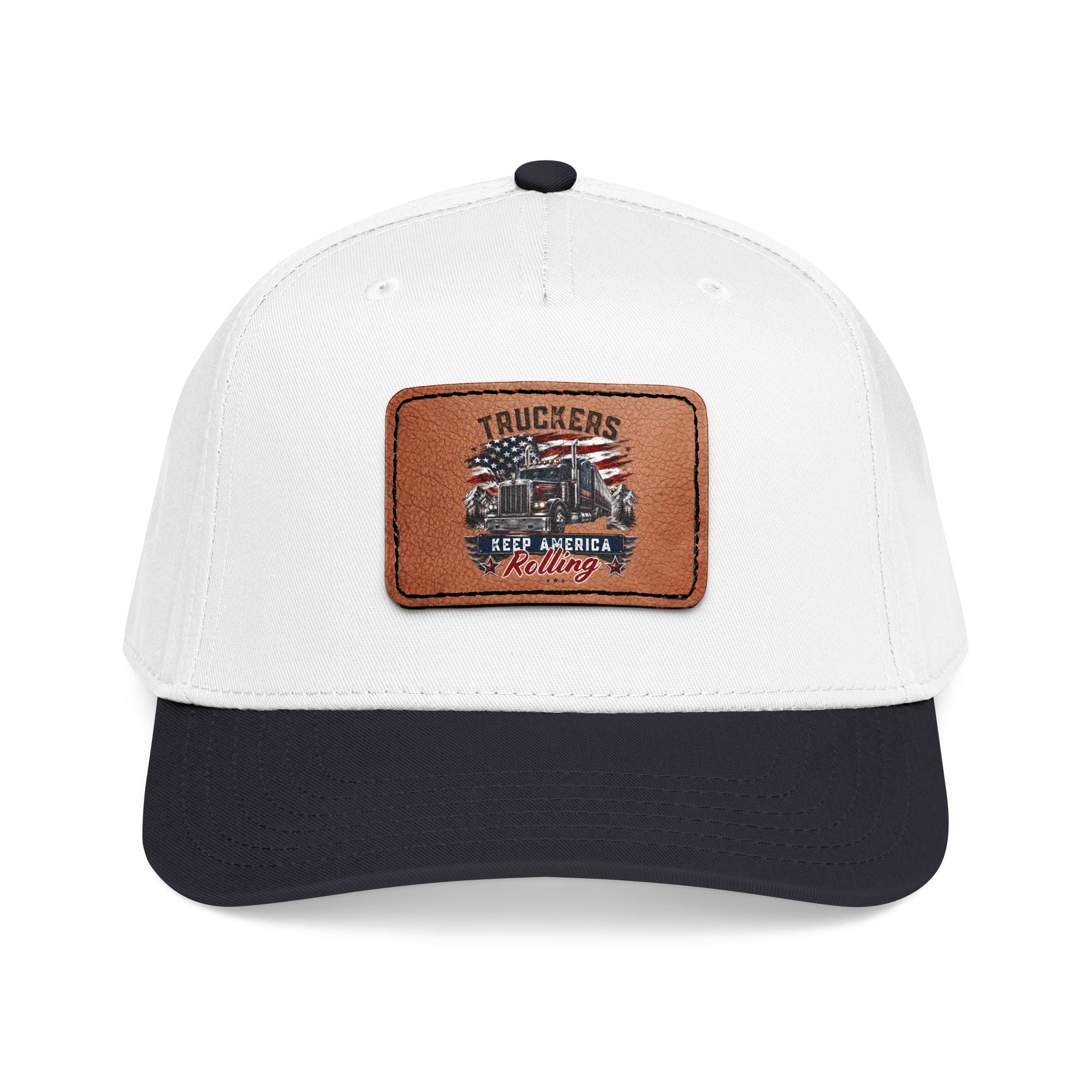 Mid Profile Baseball Cap with Leather Patch (Rectangle)