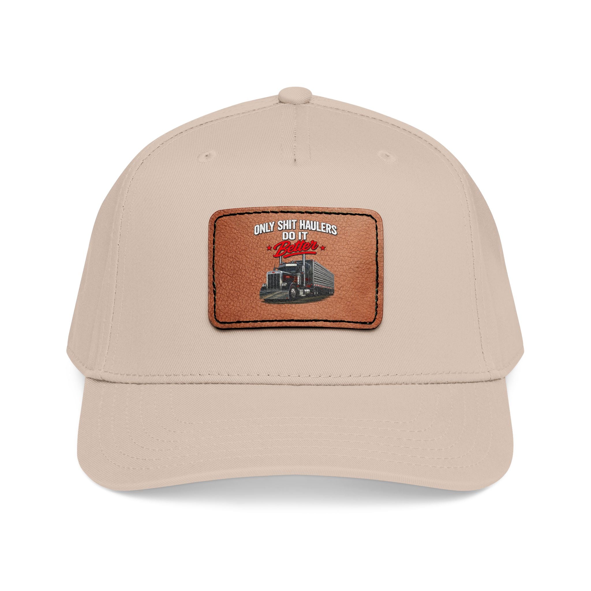 Mid Profile Baseball Cap with Leather Patch (Rectangle)