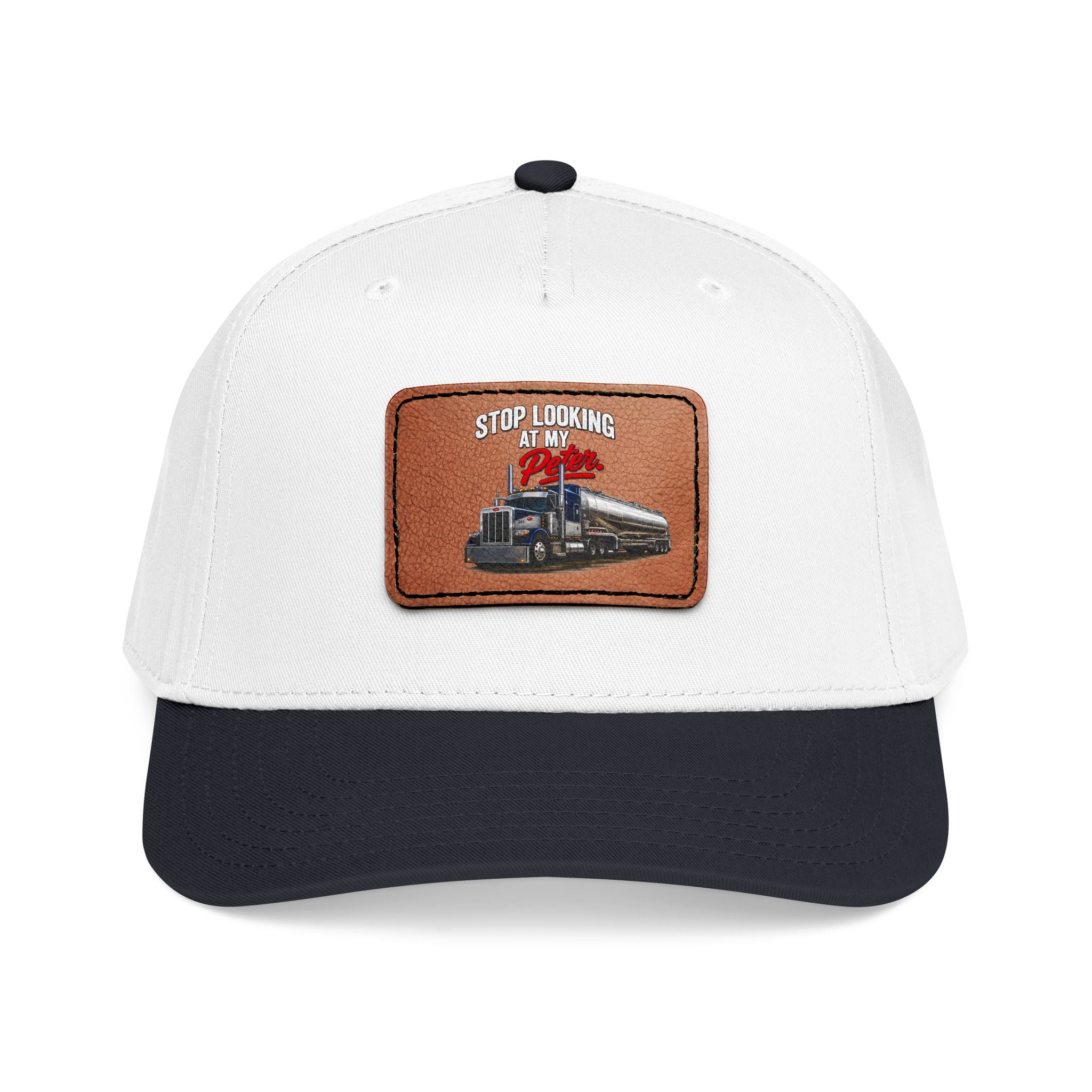Mid Profile Baseball Cap with Leather Patch (Rectangle)
