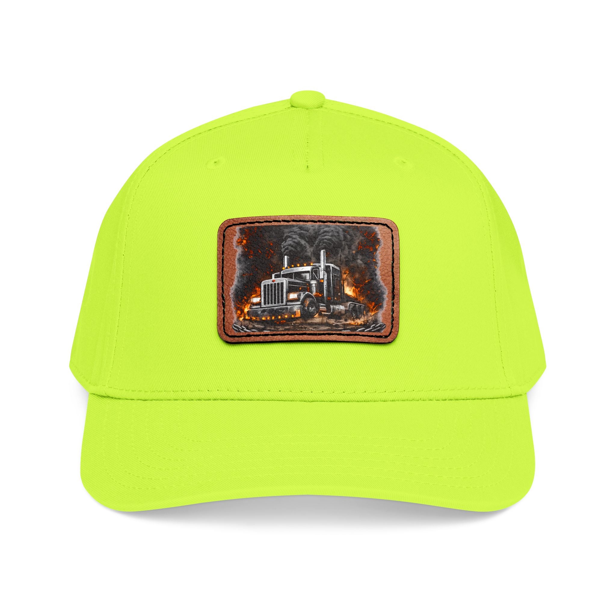 Mid Profile Baseball Cap with Leather Patch (Rectangle)