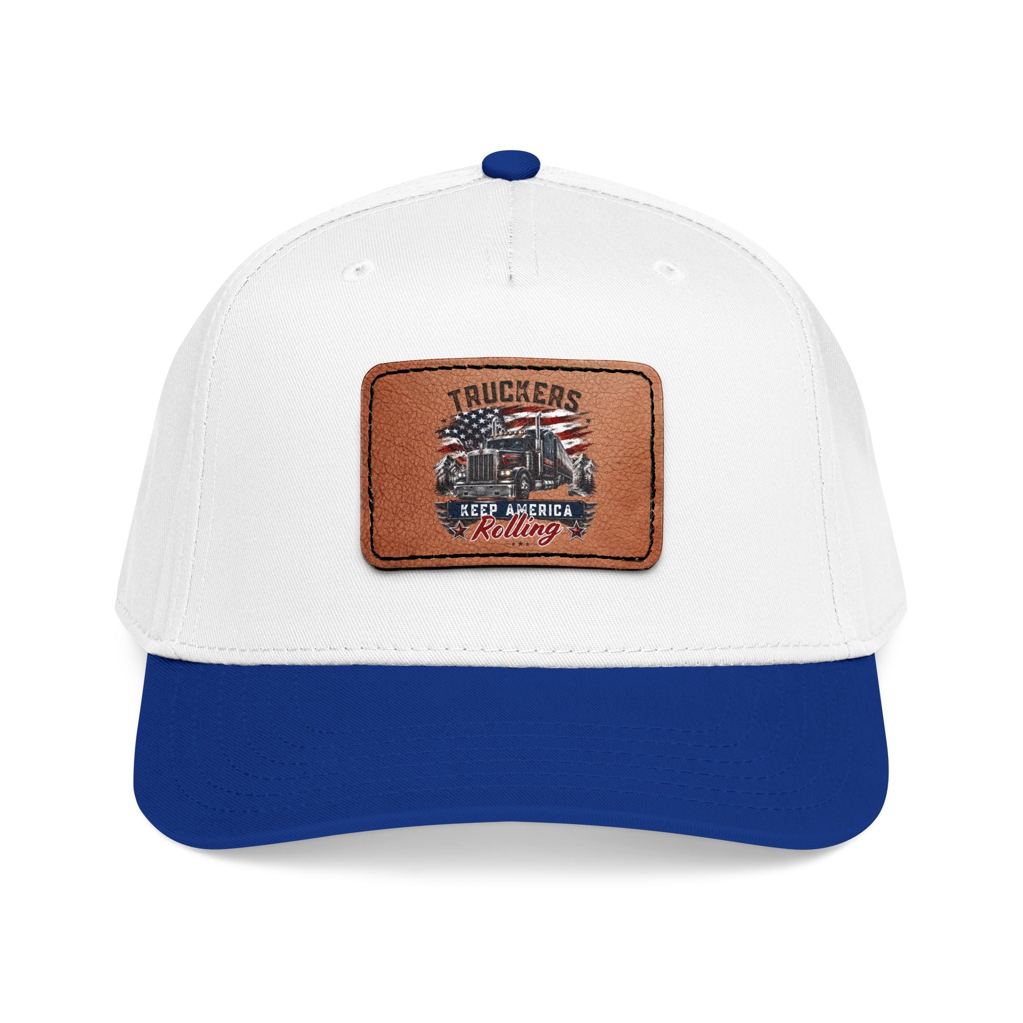 Mid Profile Baseball Cap with Leather Patch (Rectangle)