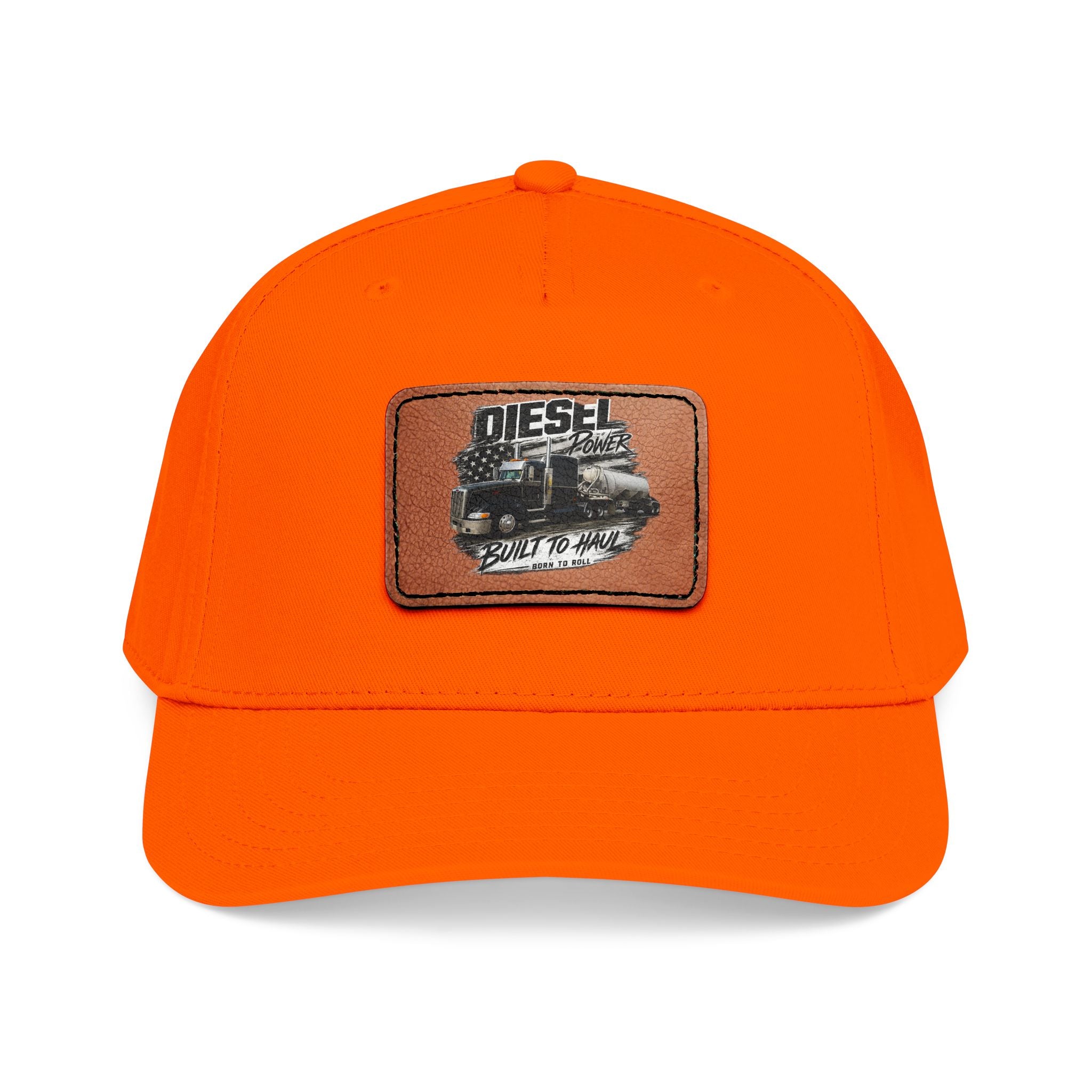 Mid Profile Baseball Cap with Leather Patch (Rectangle)