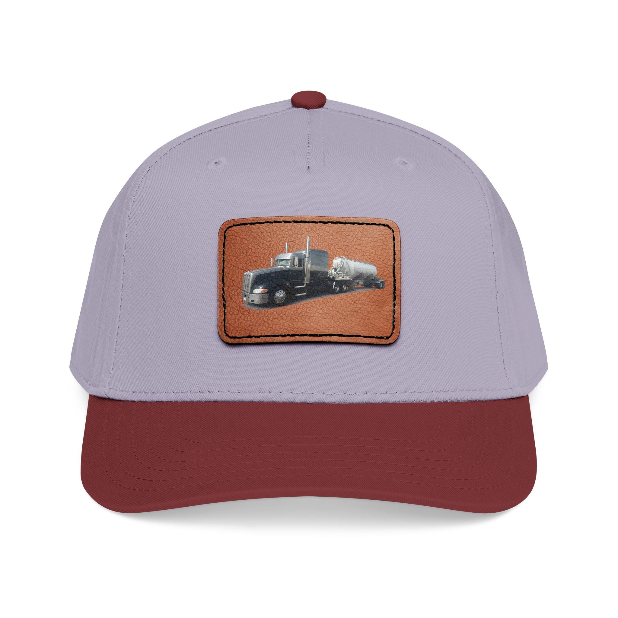Mid Profile Baseball Cap with Leather Patch (Rectangle)