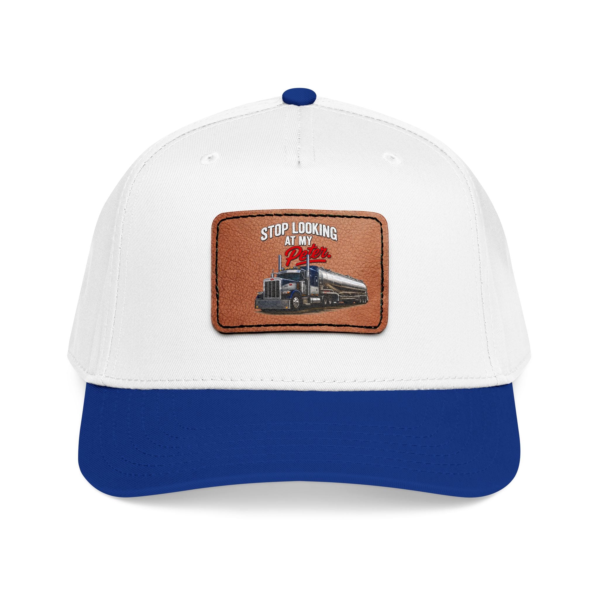 Mid Profile Baseball Cap with Leather Patch (Rectangle)