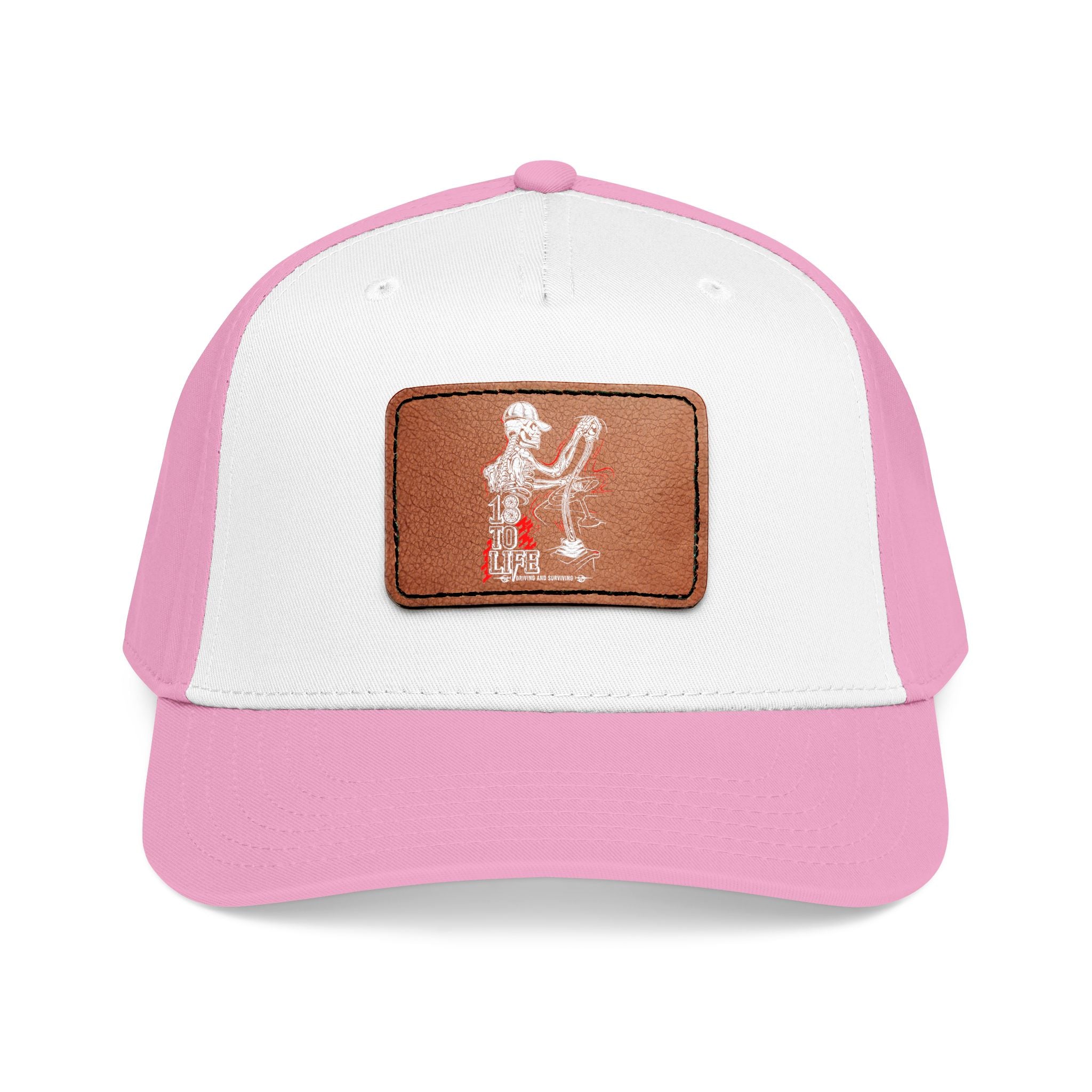 Mid Profile Baseball Cap with Leather Patch (Rectangle)