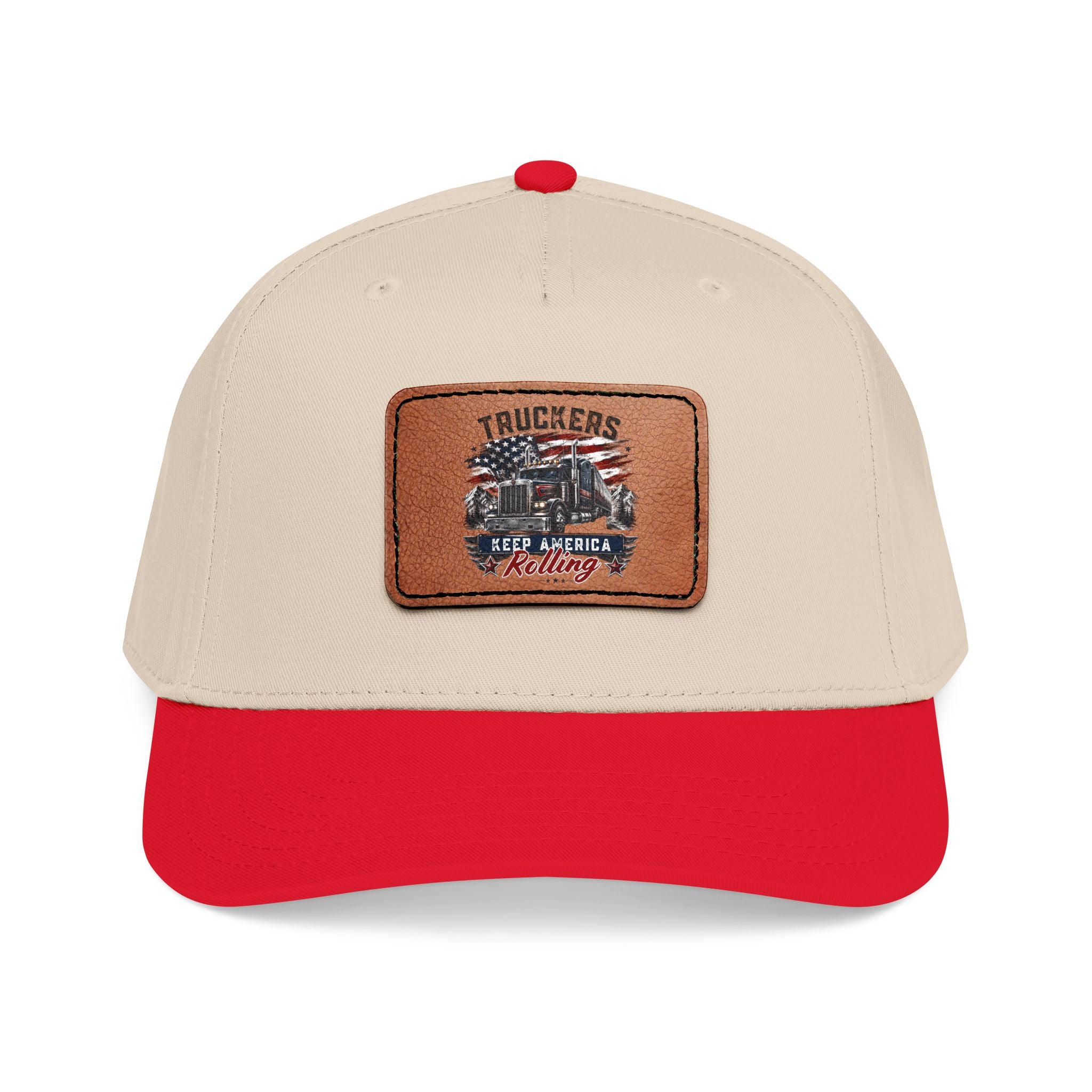Mid Profile Baseball Cap with Leather Patch (Rectangle)