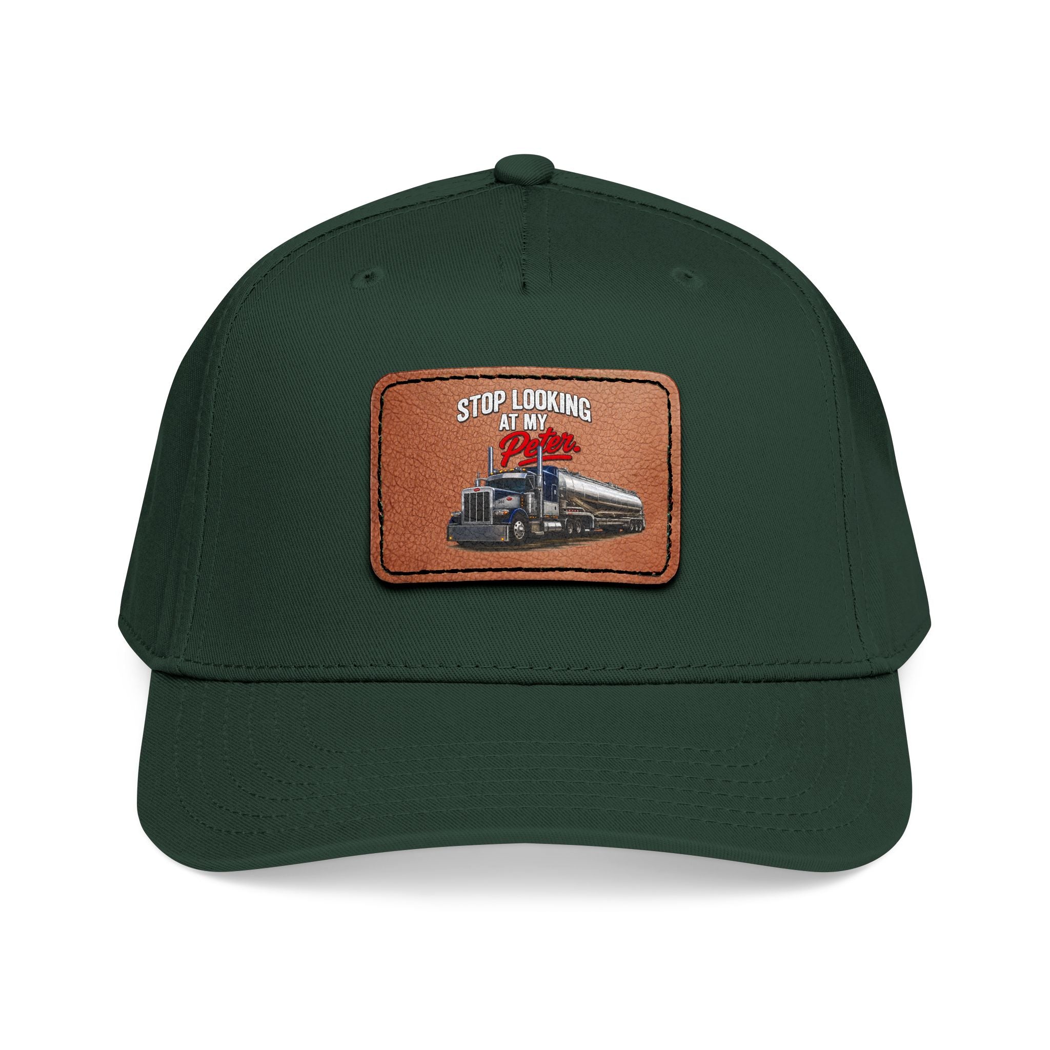 Mid Profile Baseball Cap with Leather Patch (Rectangle)