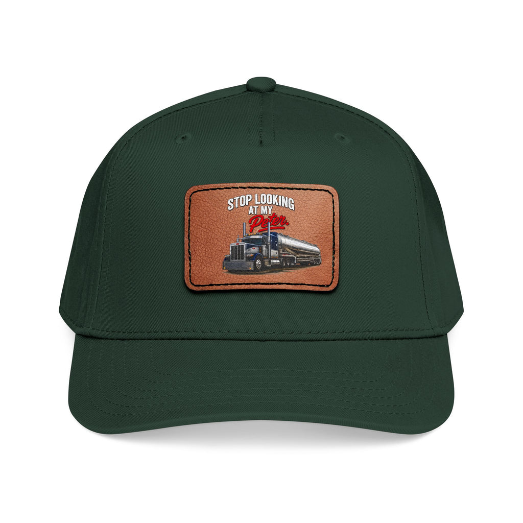 Mid Profile Baseball Cap with Leather Patch (Rectangle)