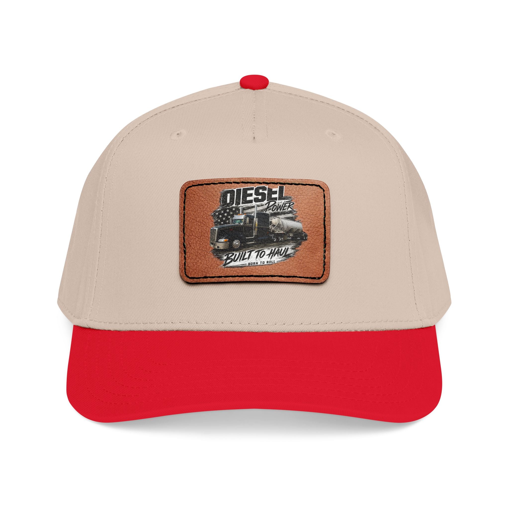 Mid Profile Baseball Cap with Leather Patch (Rectangle)