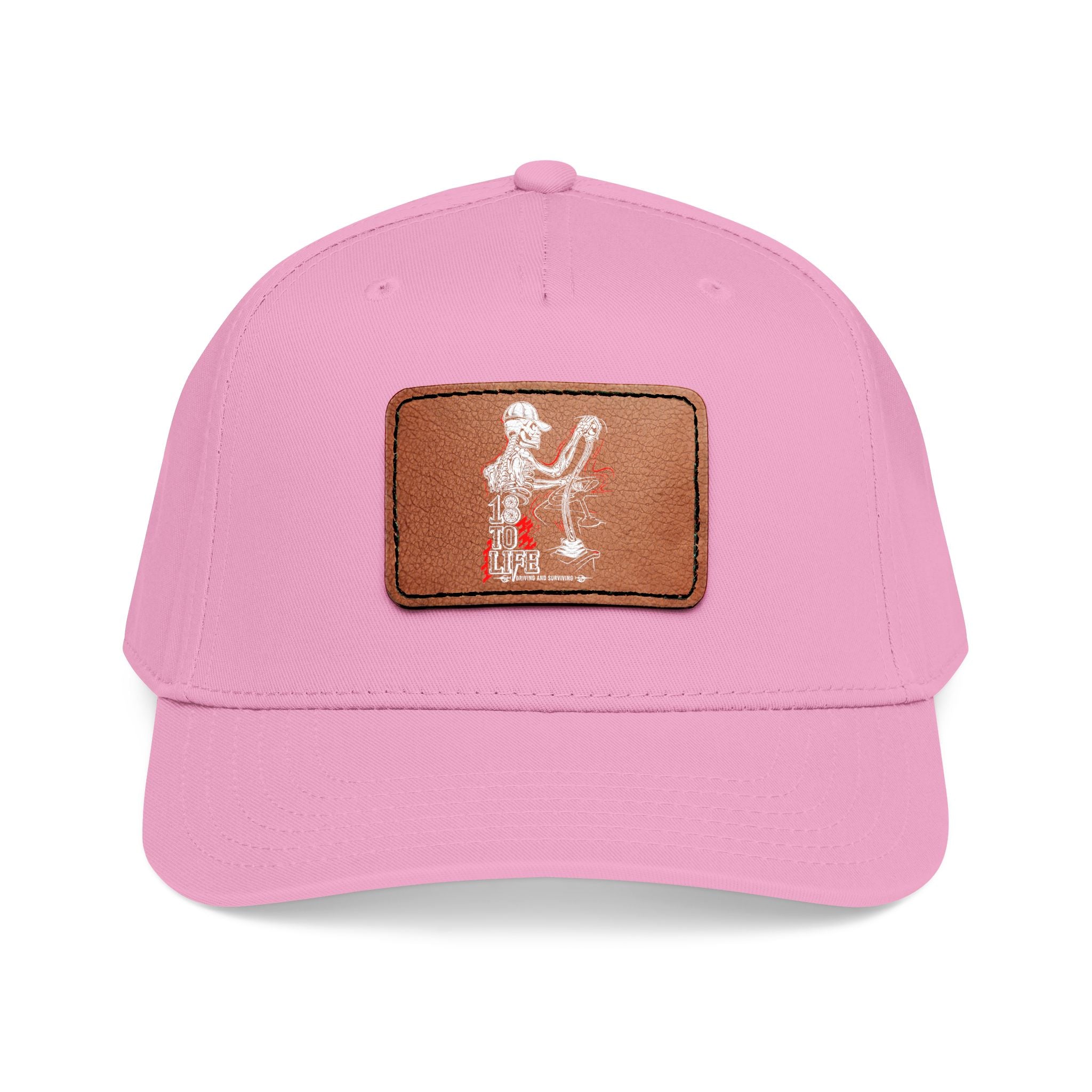 Mid Profile Baseball Cap with Leather Patch (Rectangle)