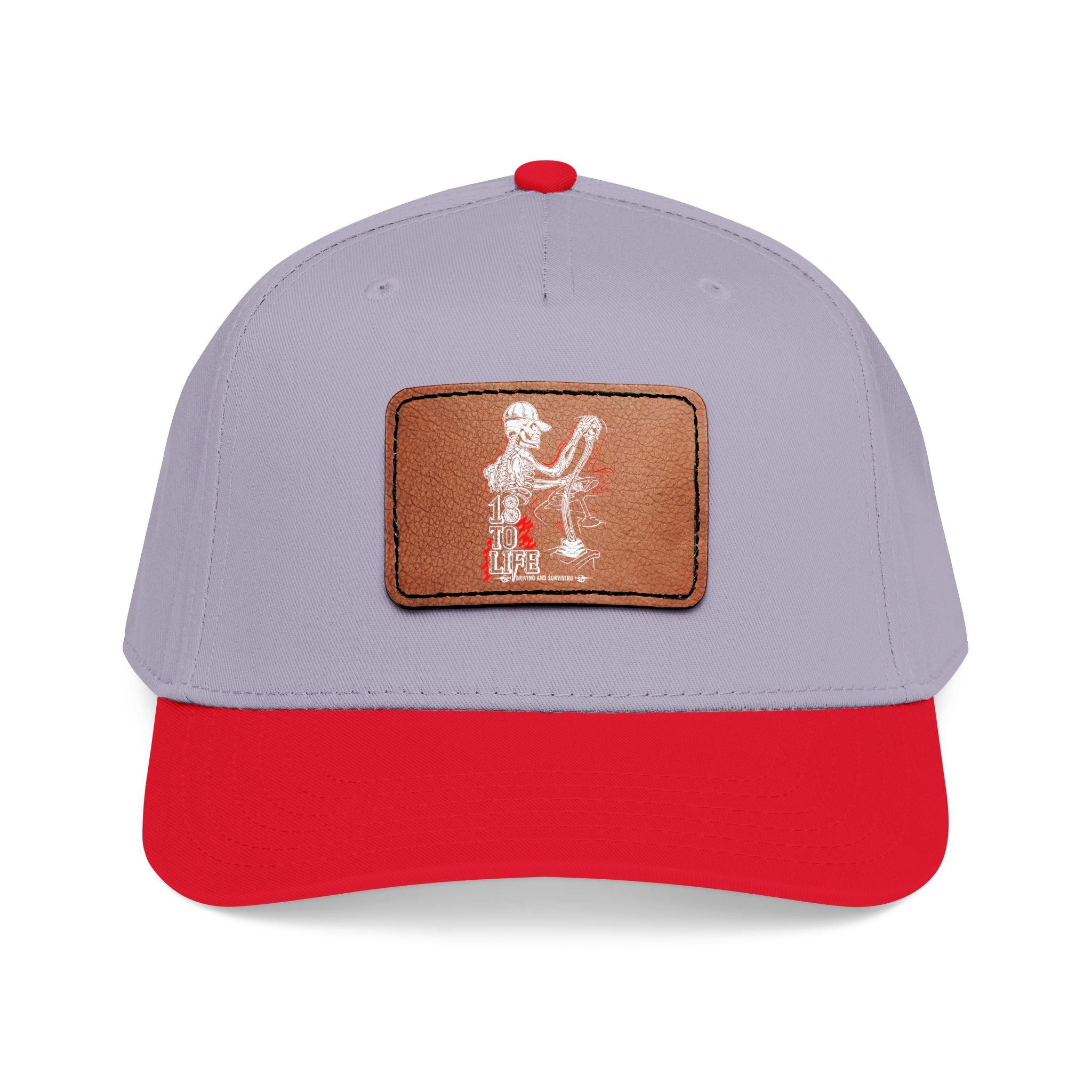 Mid Profile Baseball Cap with Leather Patch (Rectangle)