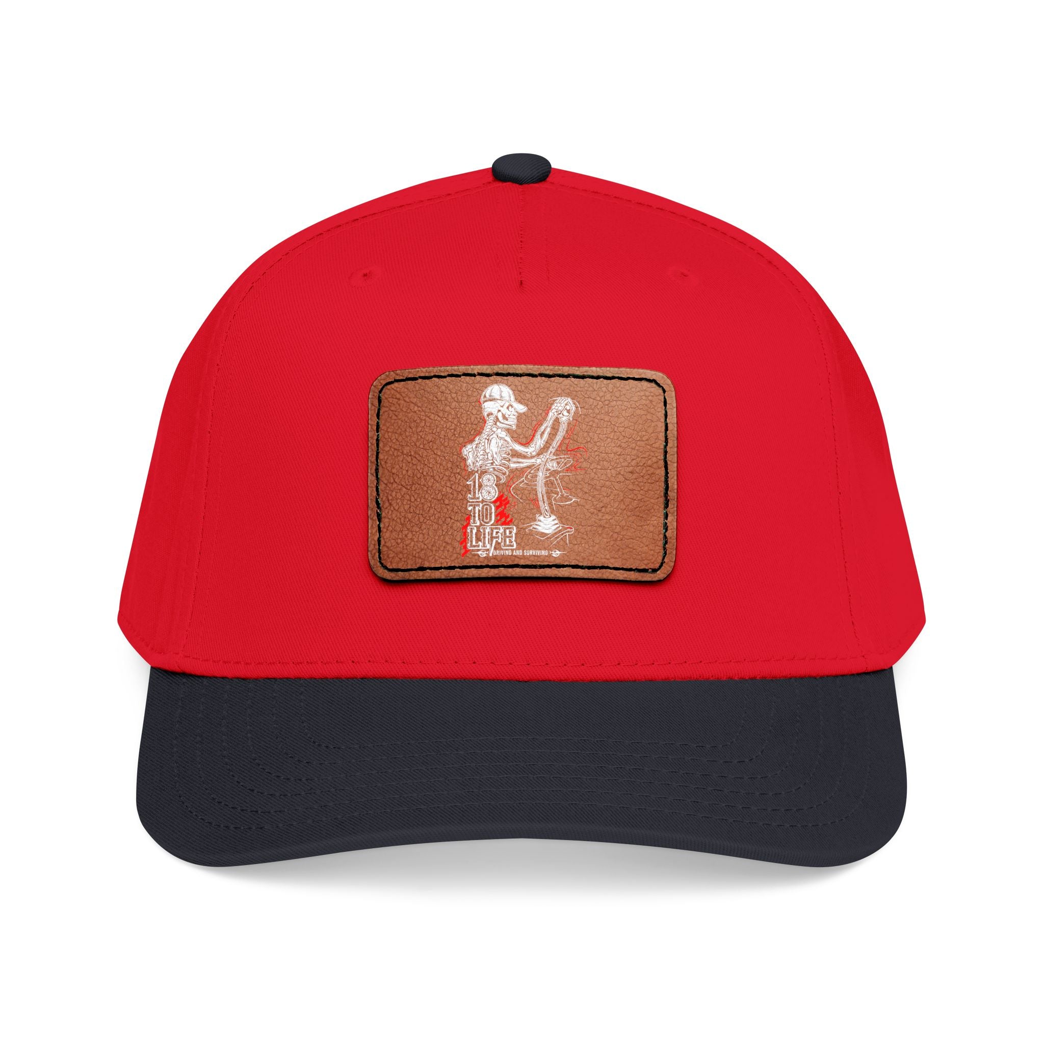 Mid Profile Baseball Cap with Leather Patch (Rectangle)