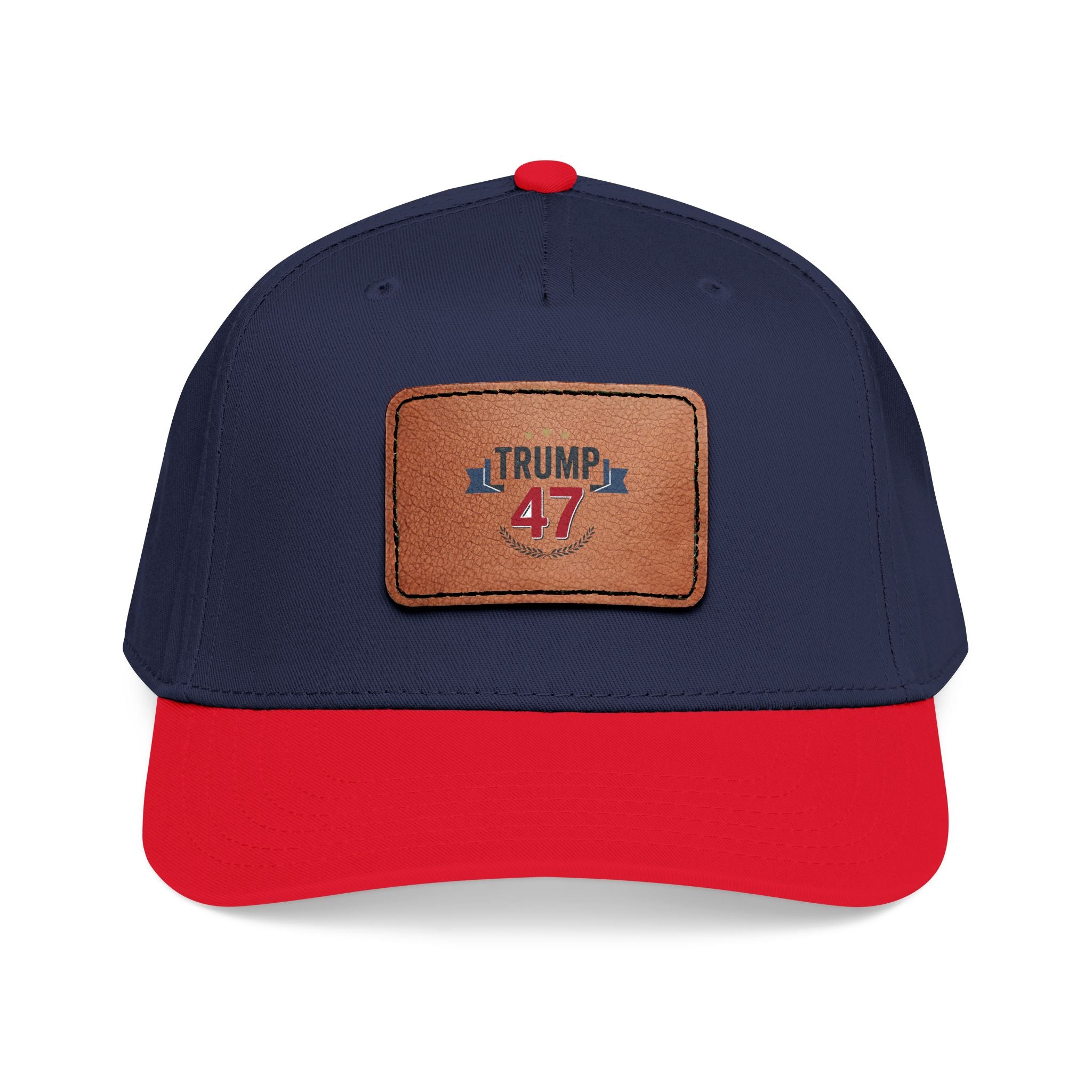 Mid Profile Baseball Cap with Leather Patch (Rectangle)