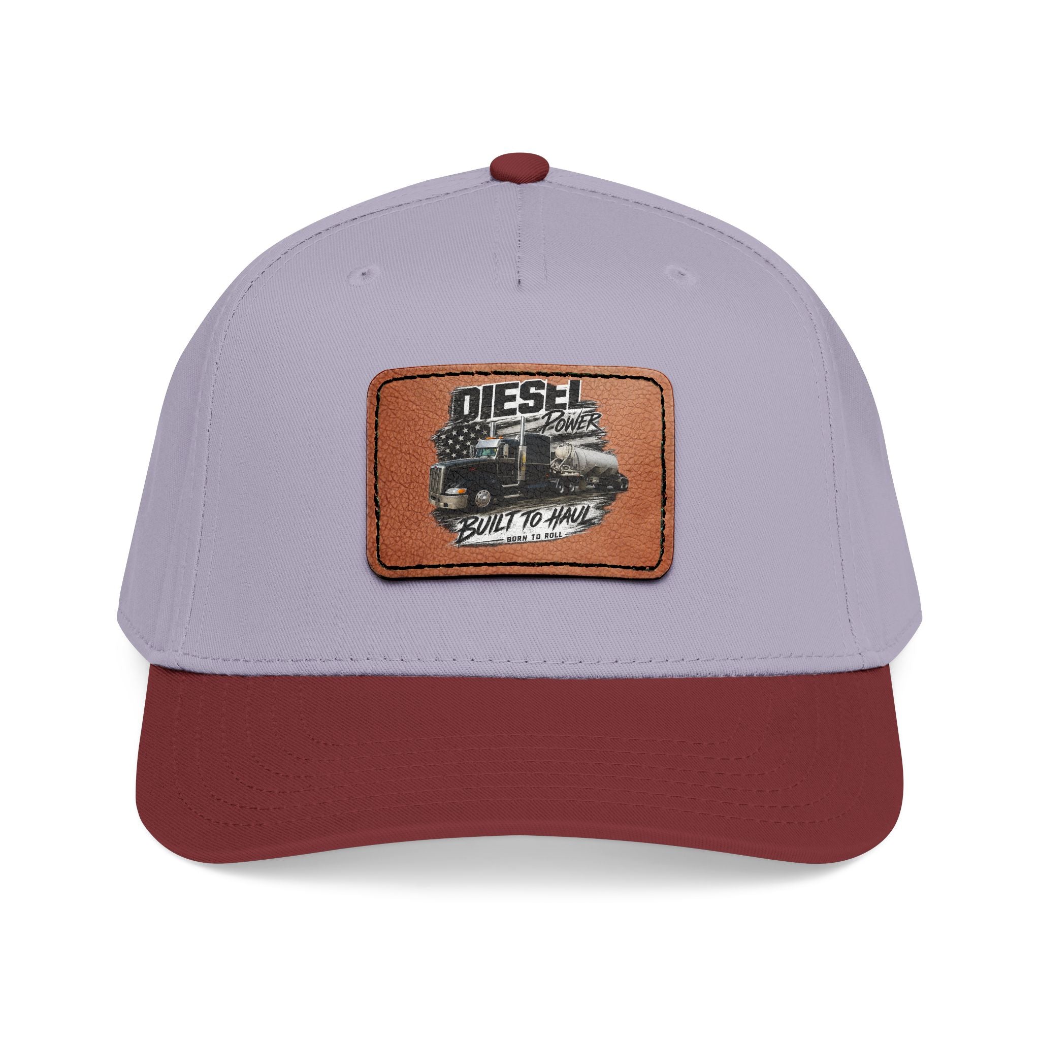 Mid Profile Baseball Cap with Leather Patch (Rectangle)