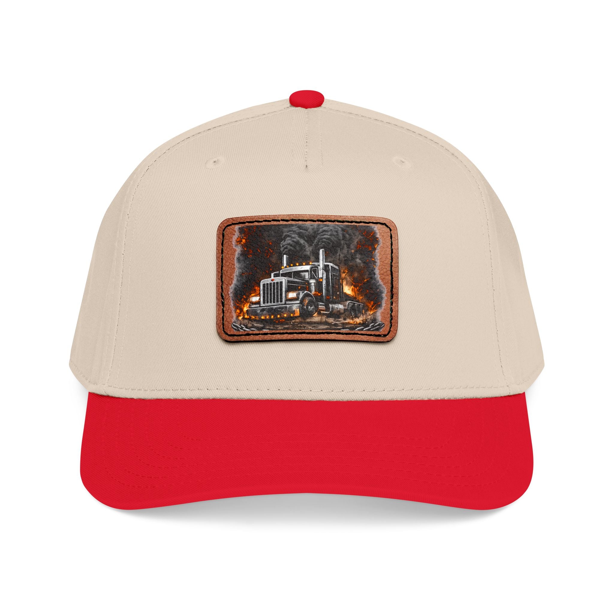 Mid Profile Baseball Cap with Leather Patch (Rectangle)
