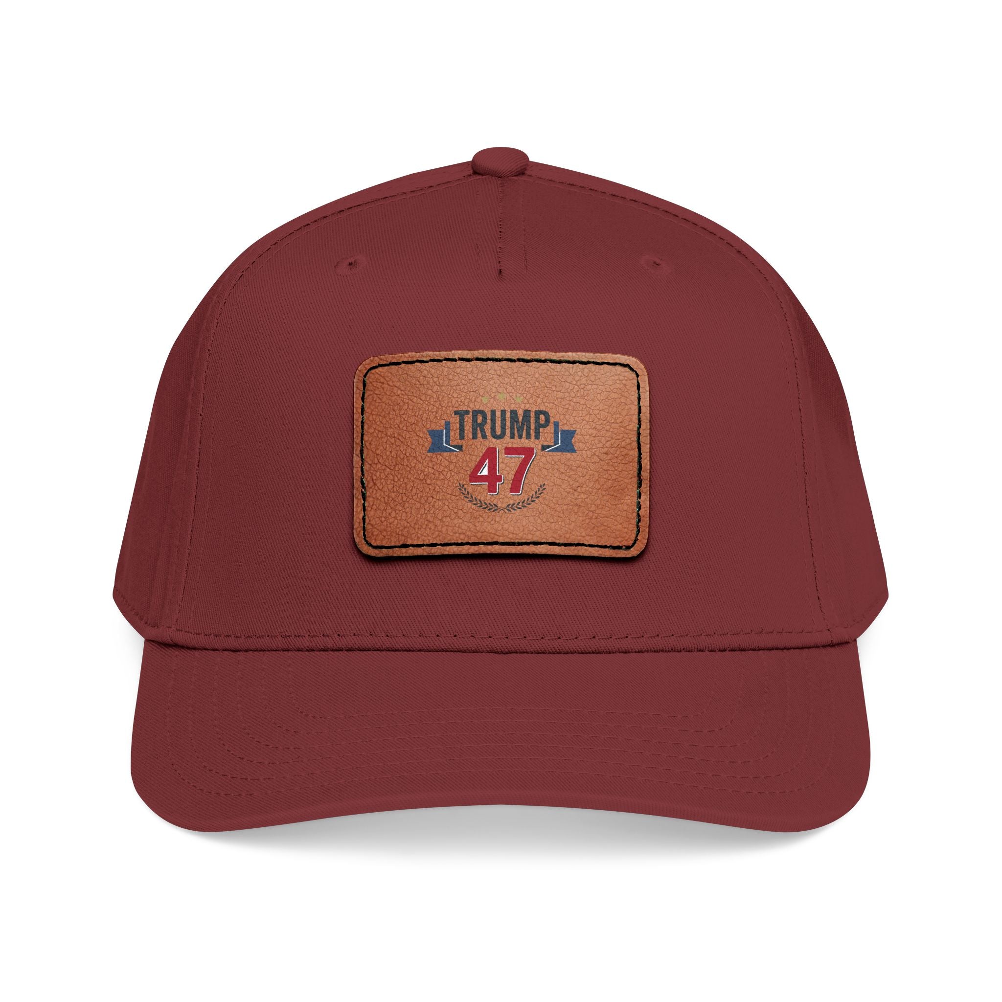 Mid Profile Baseball Cap with Leather Patch (Rectangle)