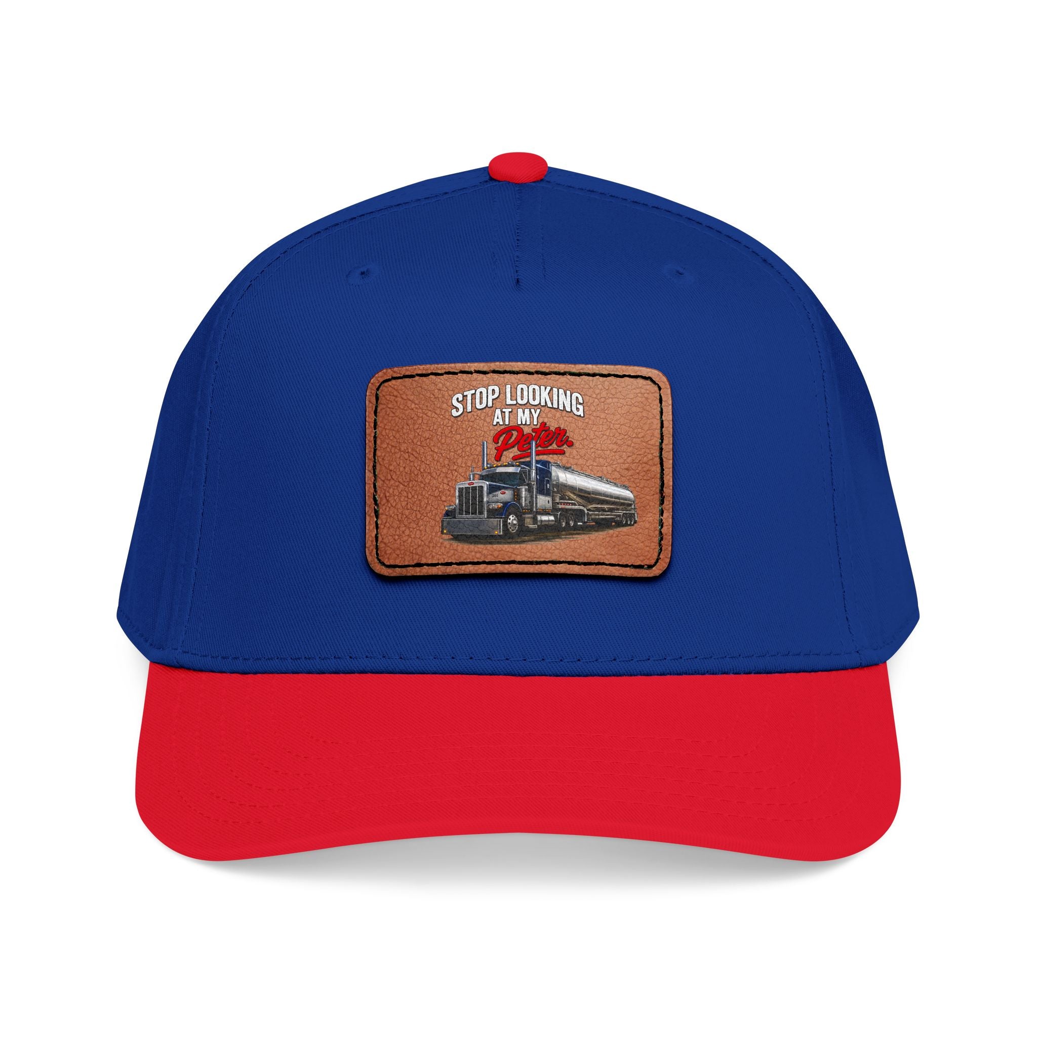 Mid Profile Baseball Cap with Leather Patch (Rectangle)