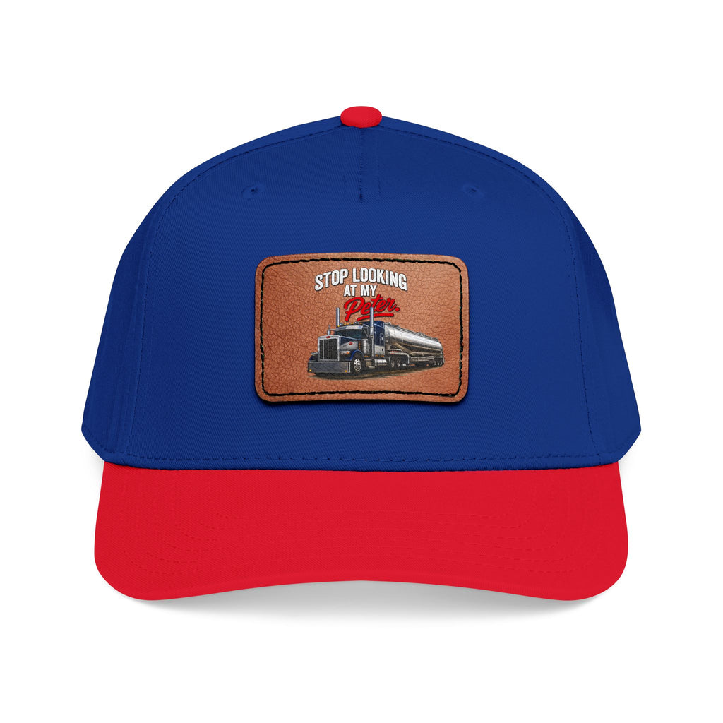 Mid Profile Baseball Cap with Leather Patch (Rectangle)