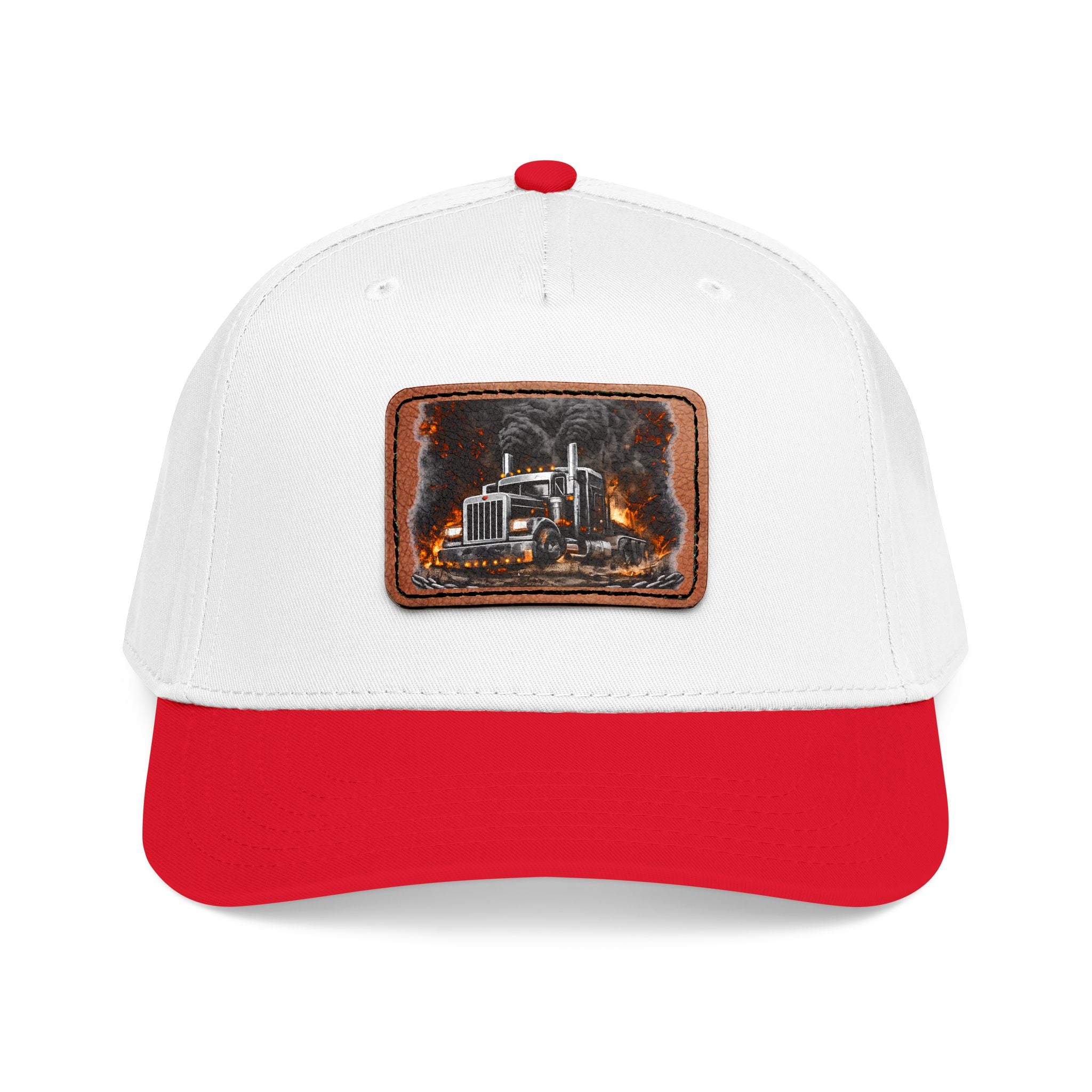 Mid Profile Baseball Cap with Leather Patch (Rectangle)