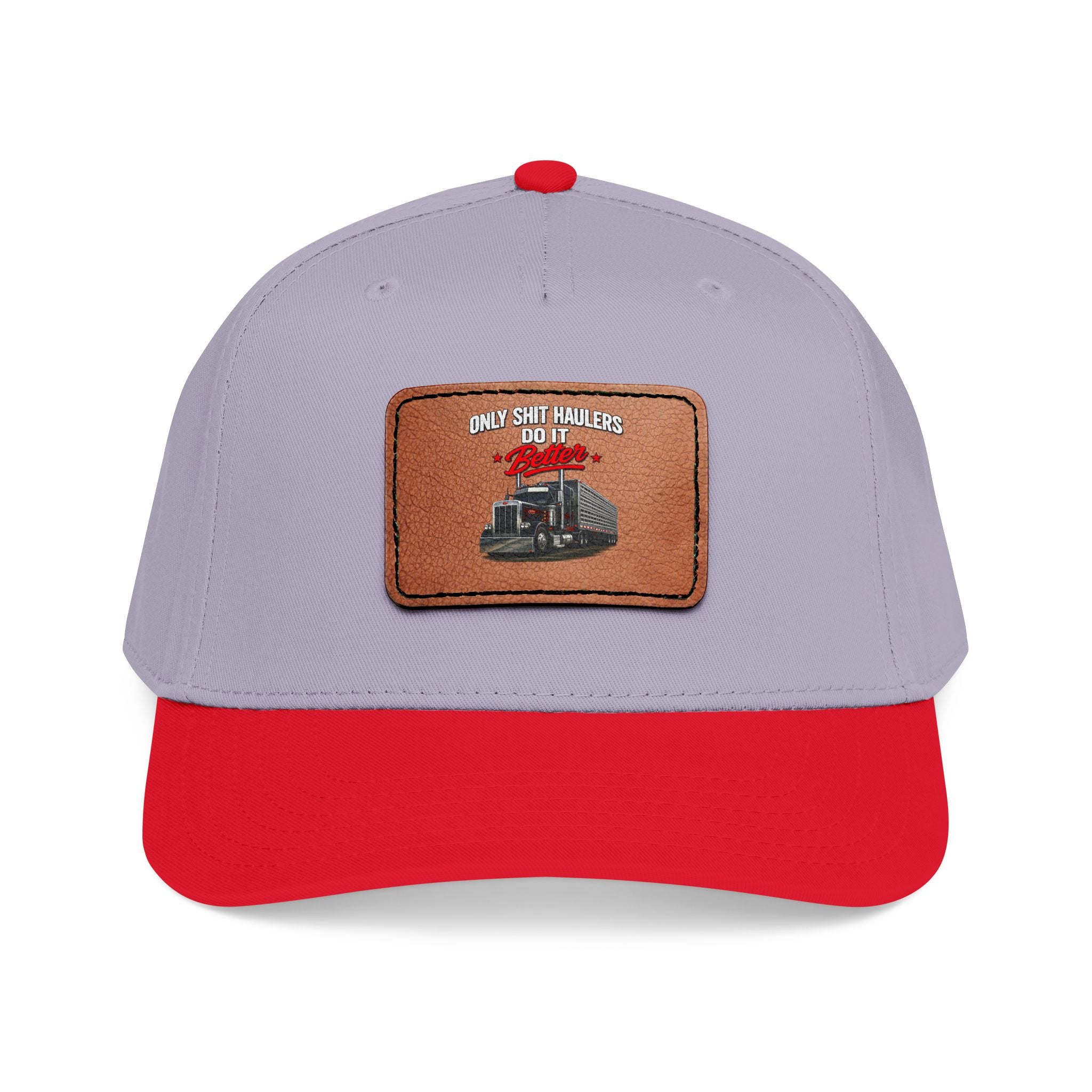 Mid Profile Baseball Cap with Leather Patch (Rectangle)