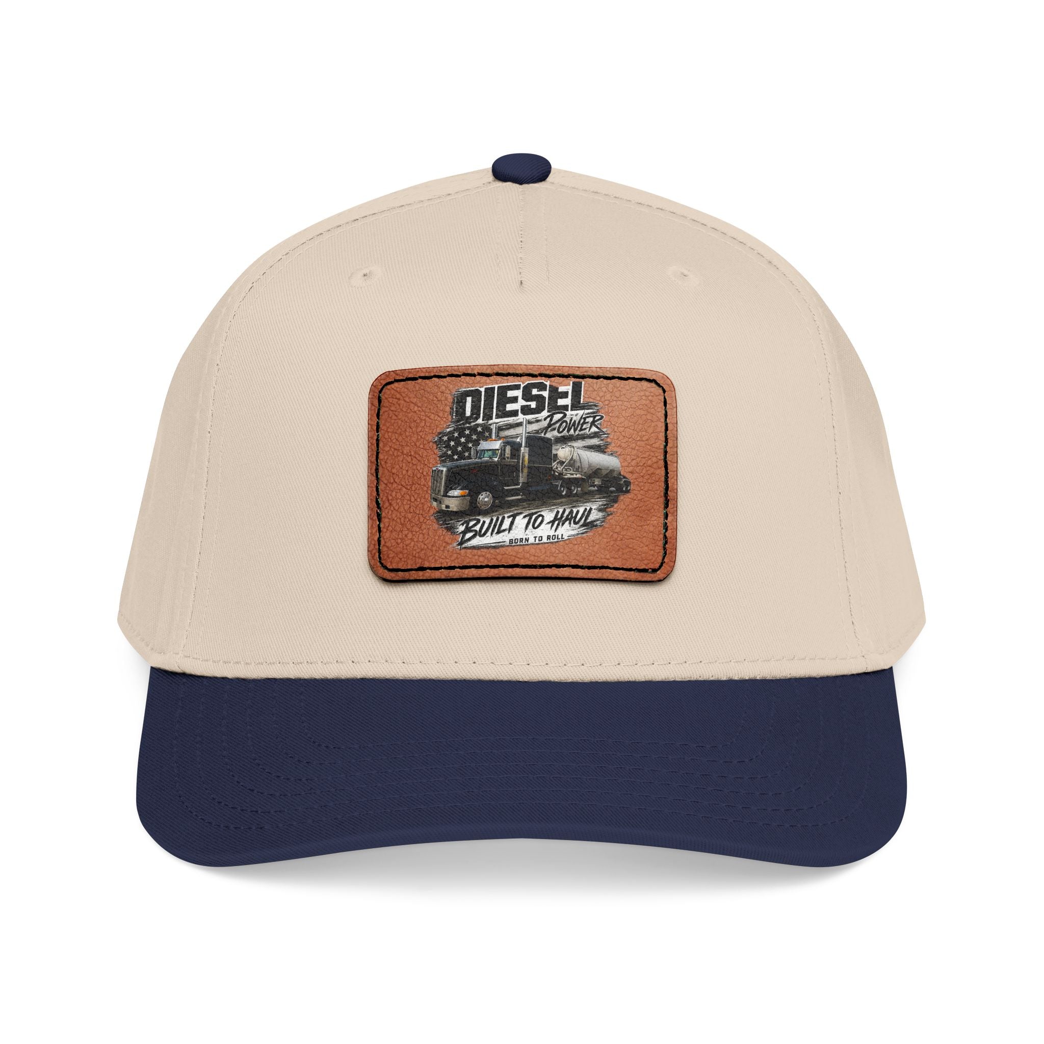 Mid Profile Baseball Cap with Leather Patch (Rectangle)