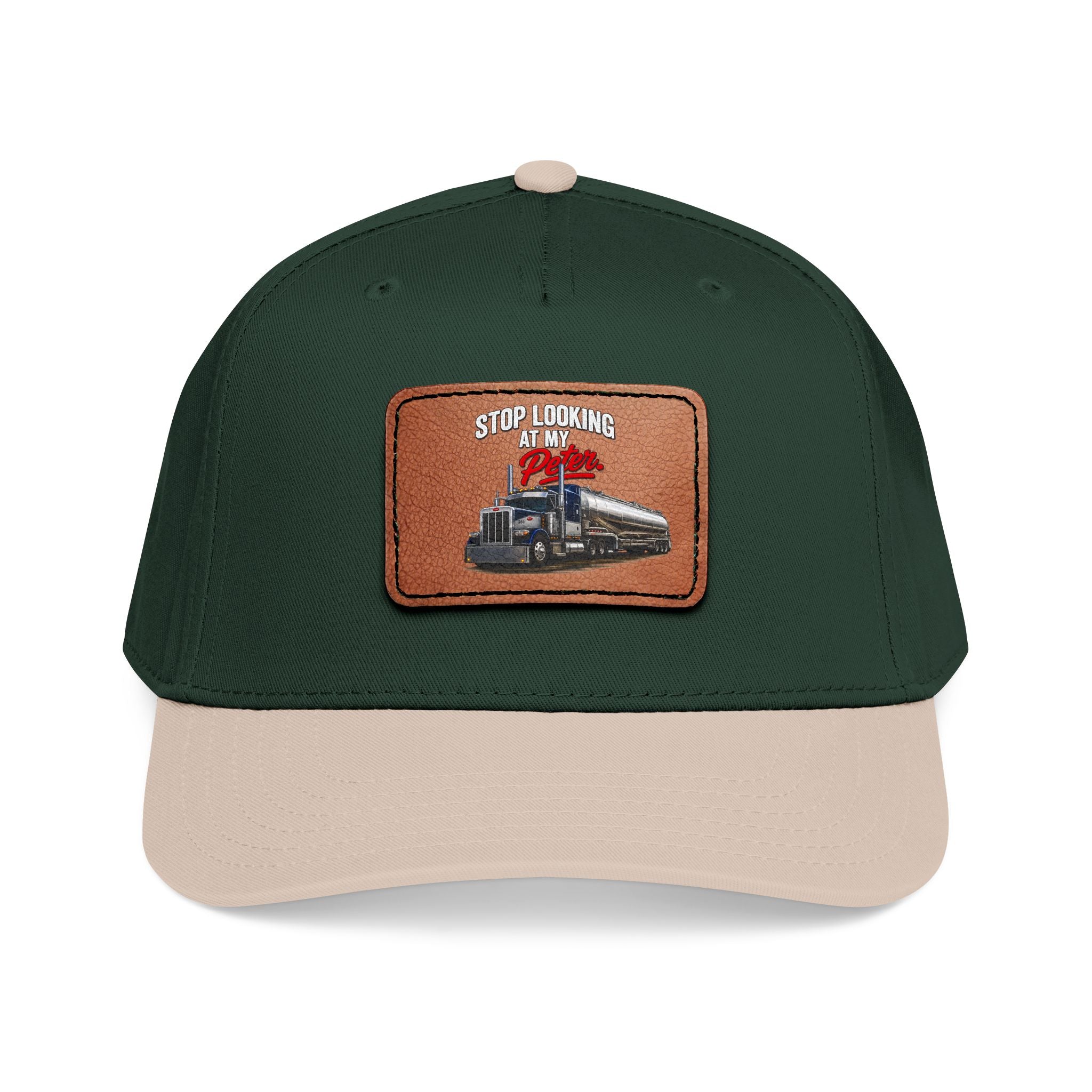 Mid Profile Baseball Cap with Leather Patch (Rectangle)