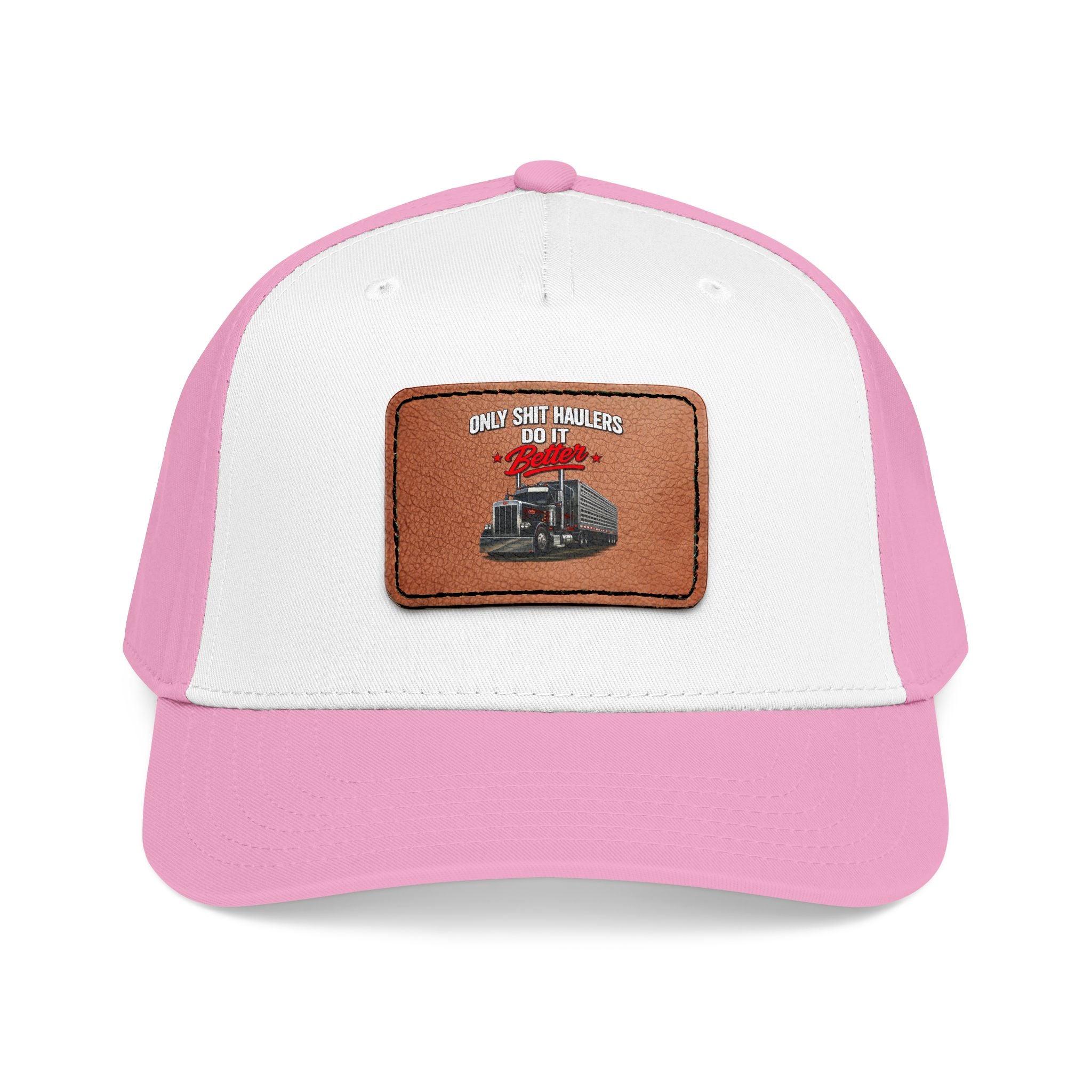 Mid Profile Baseball Cap with Leather Patch (Rectangle)