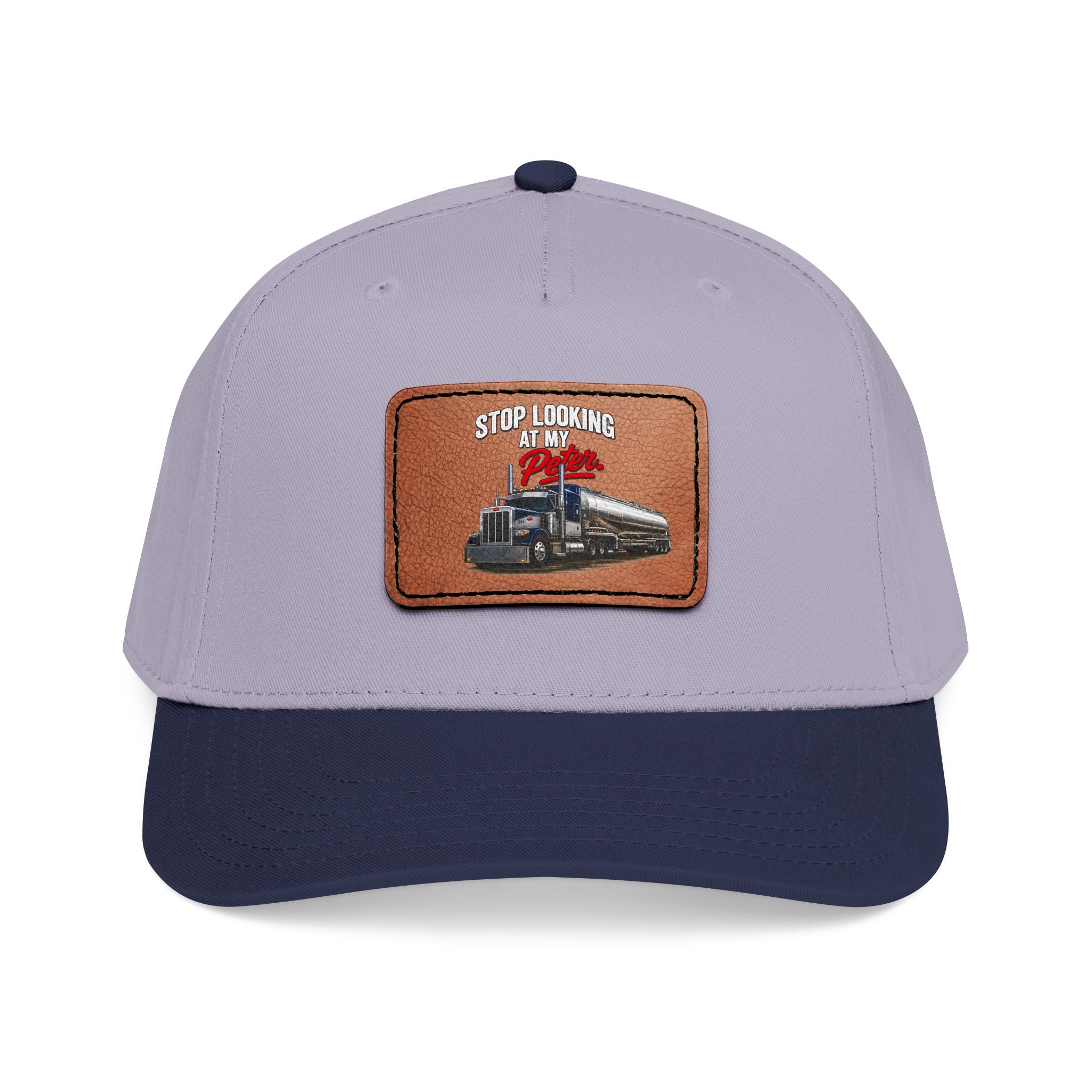 Mid Profile Baseball Cap with Leather Patch (Rectangle)