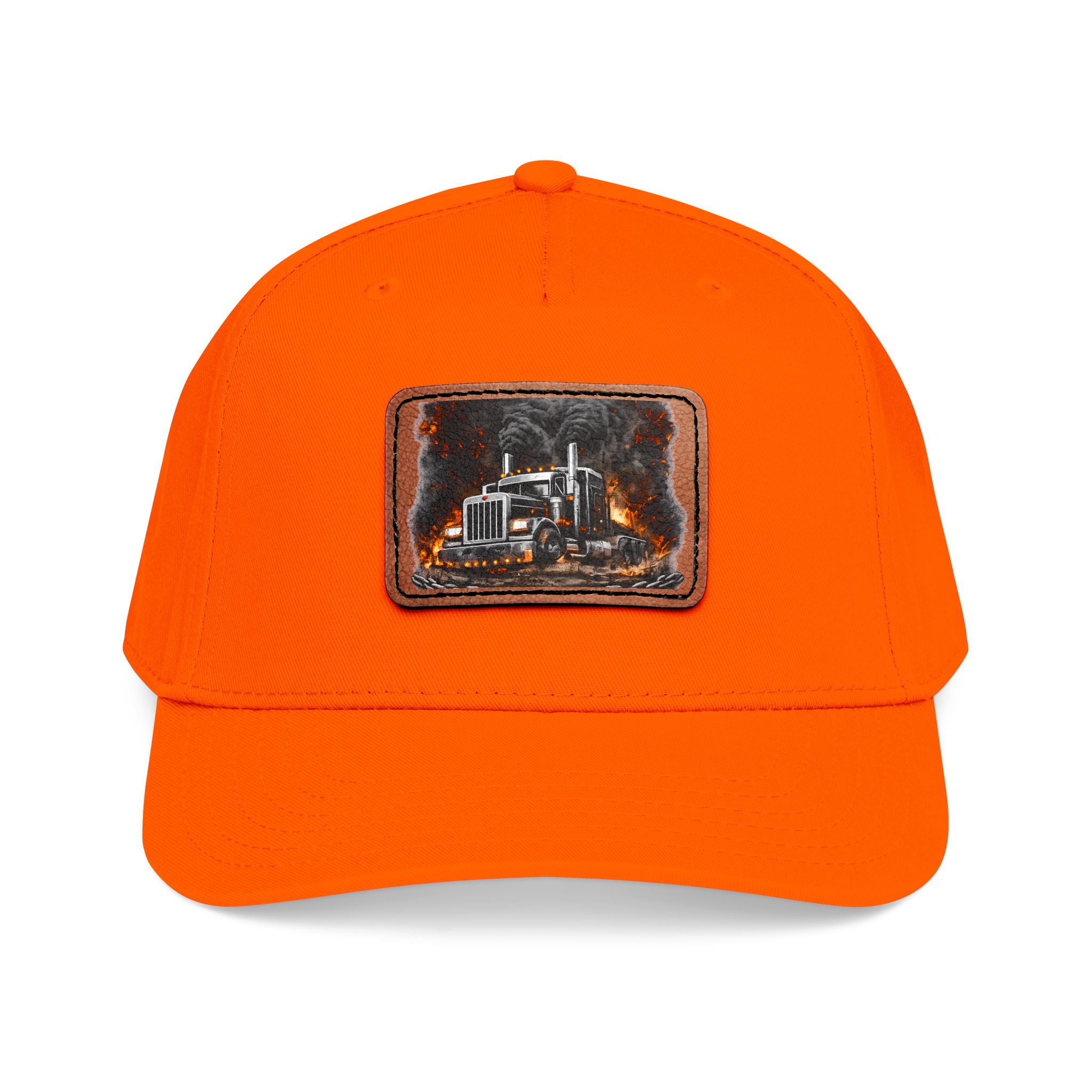 Mid Profile Baseball Cap with Leather Patch (Rectangle)